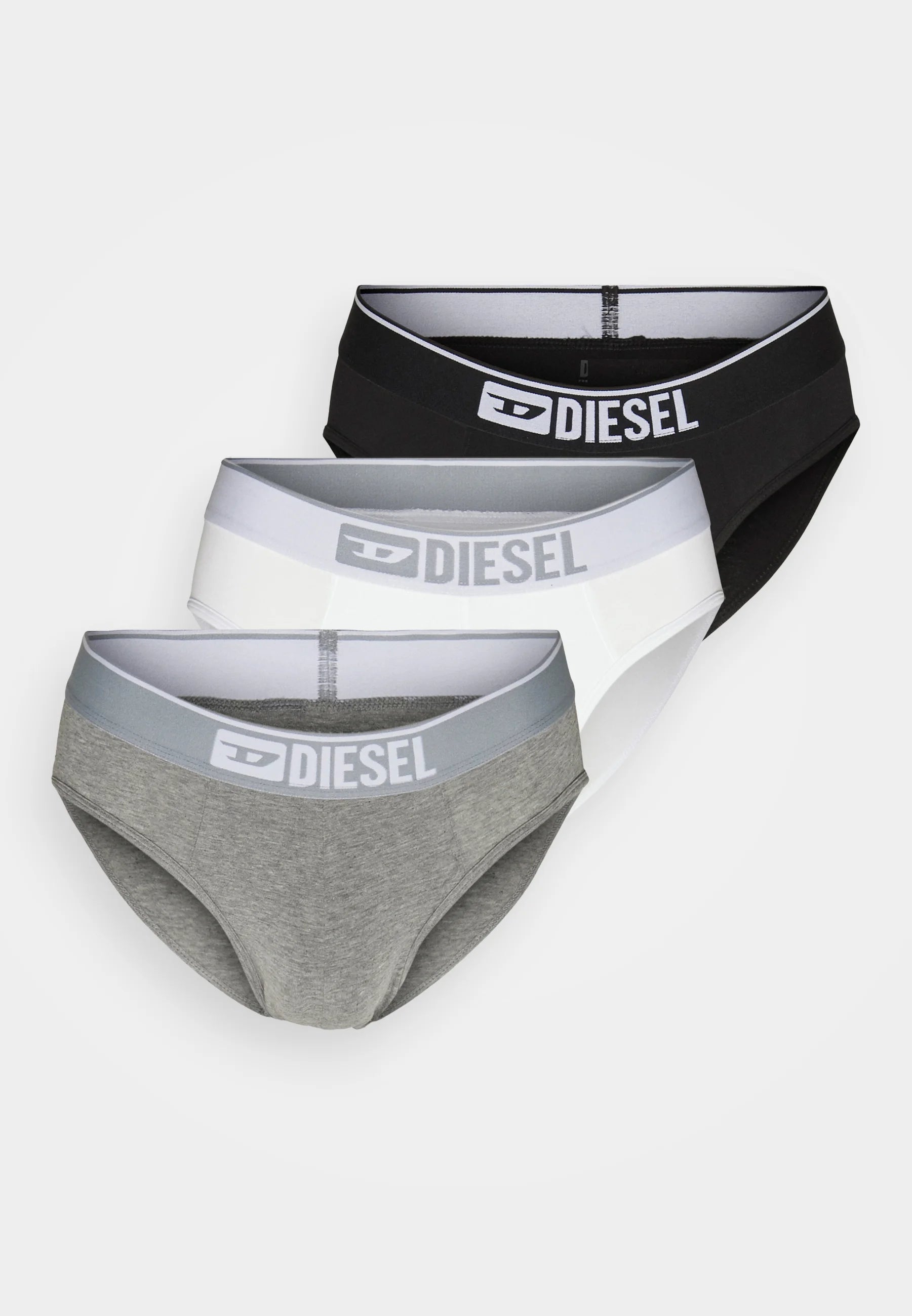 Diesel Andre 3 Pack Briefs – White, Grey, Black