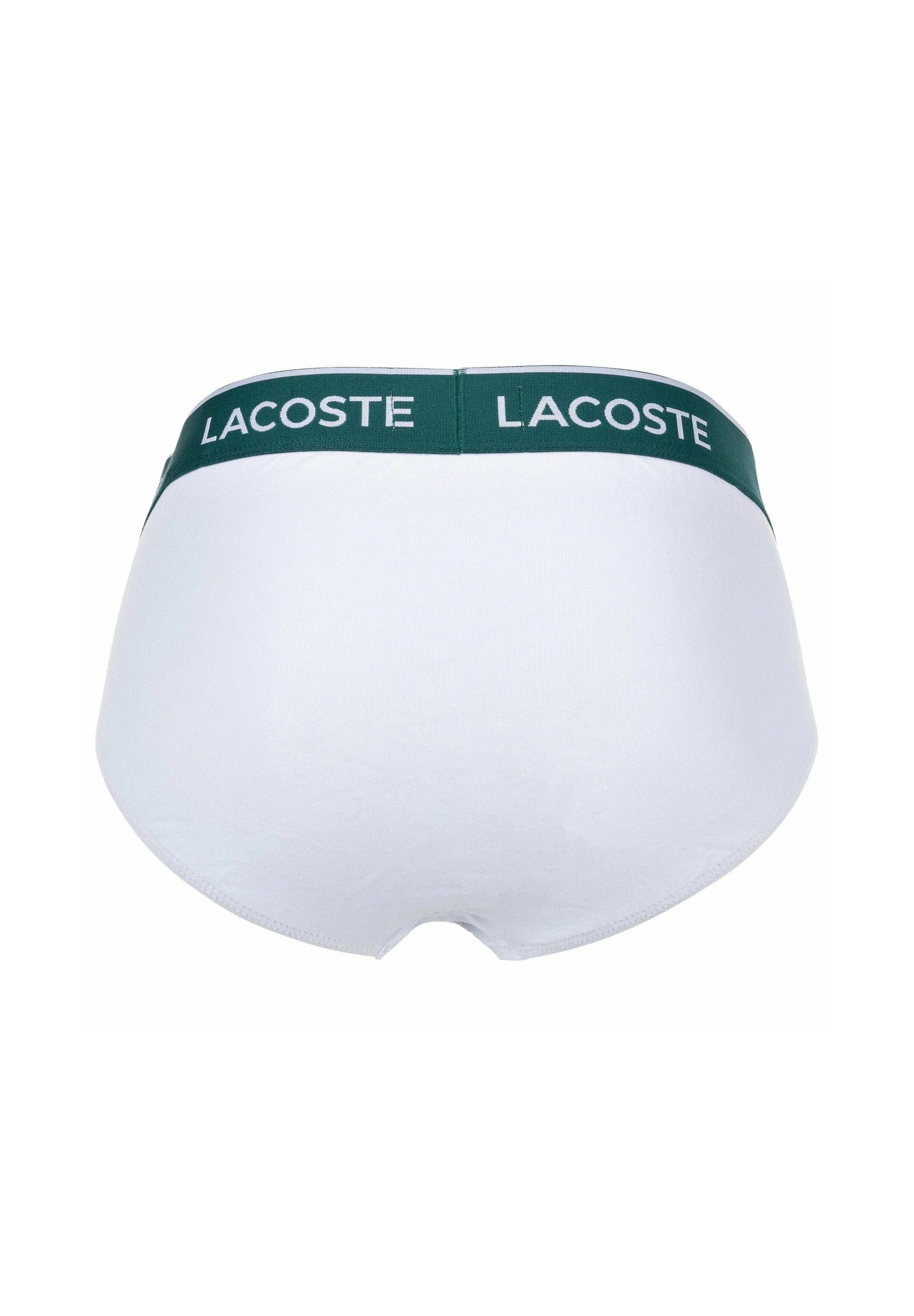 Lacoste Lot de 6 slips décontractés stretch avec ceinture à logo – Noir, Gris, Blanc