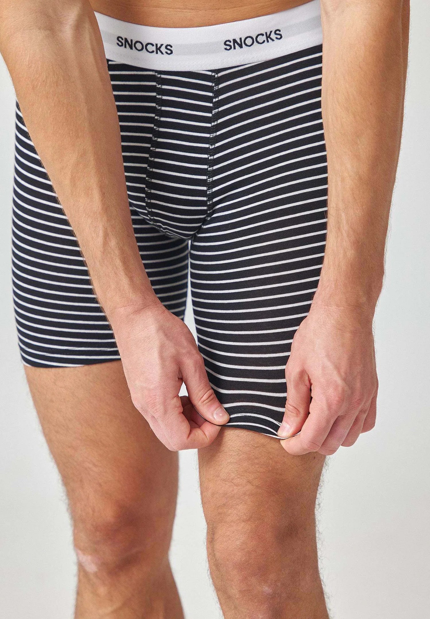 SNOCKS Boxer à jambe longue – Ensemble à rayures noires