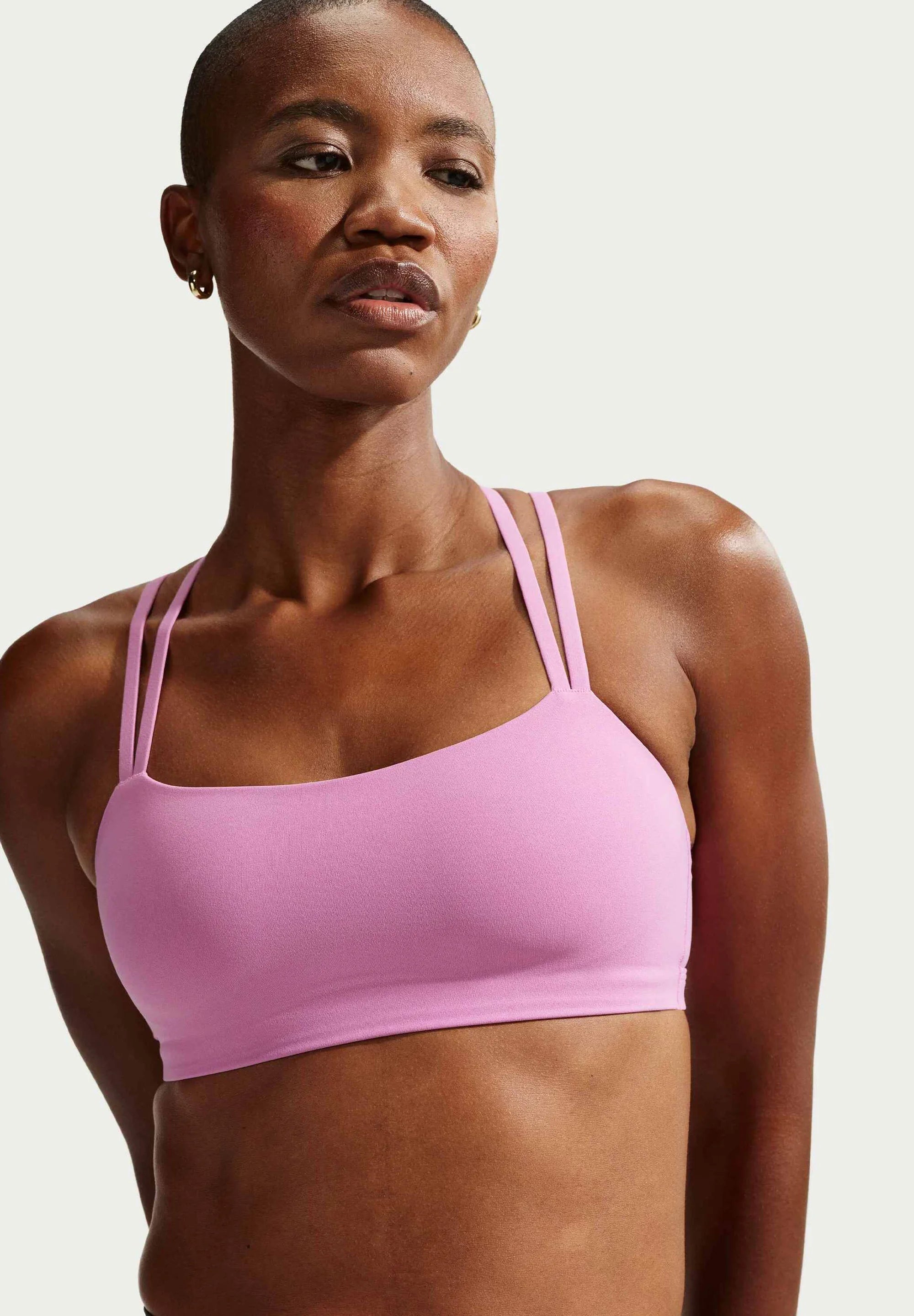 Podprsenka Nike Performance Zenvy Strappy Light Support – světle purpurová, bílá