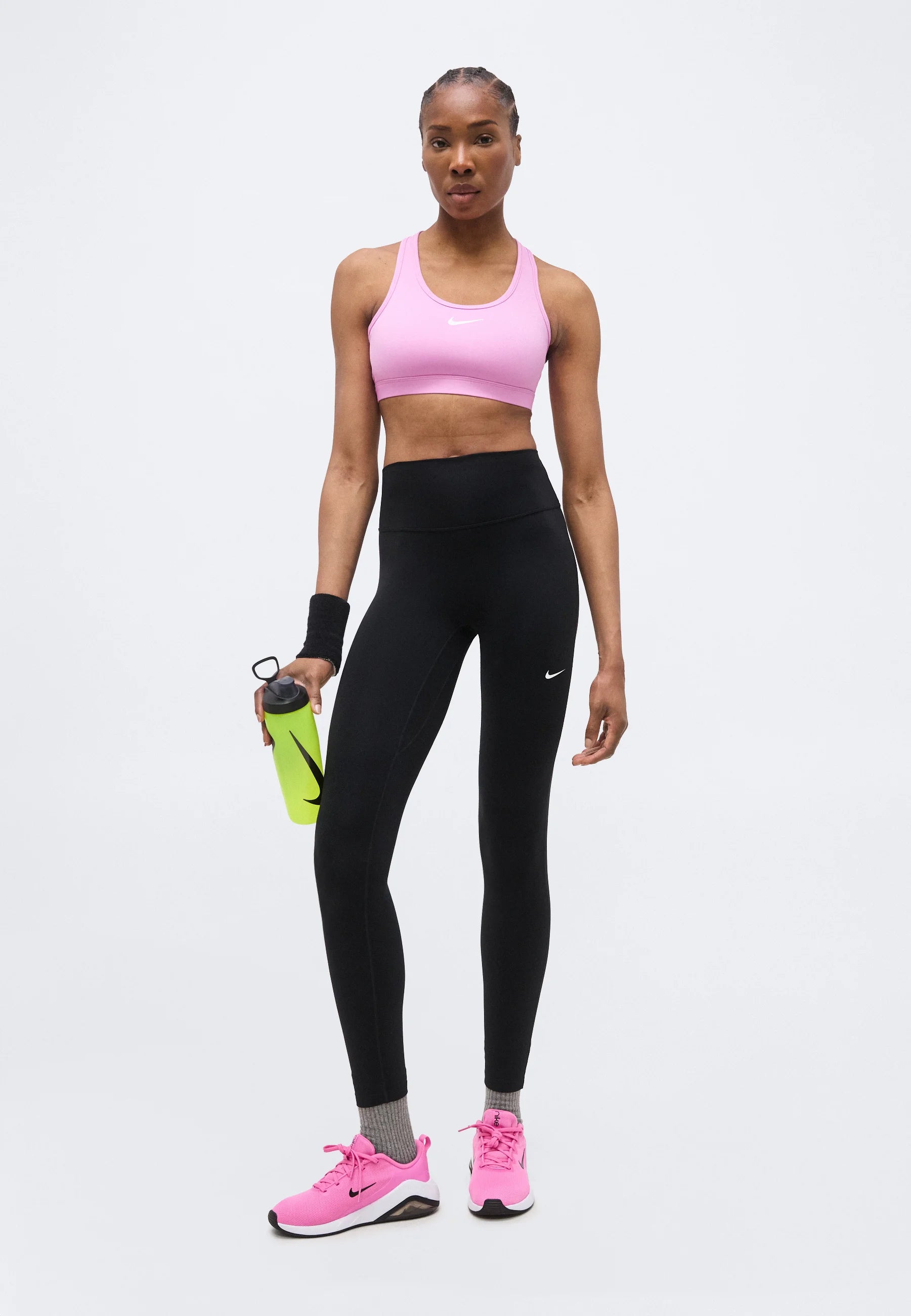 Soutien-gorge de sport Nike Medium Support – Magenta clair, Blanc