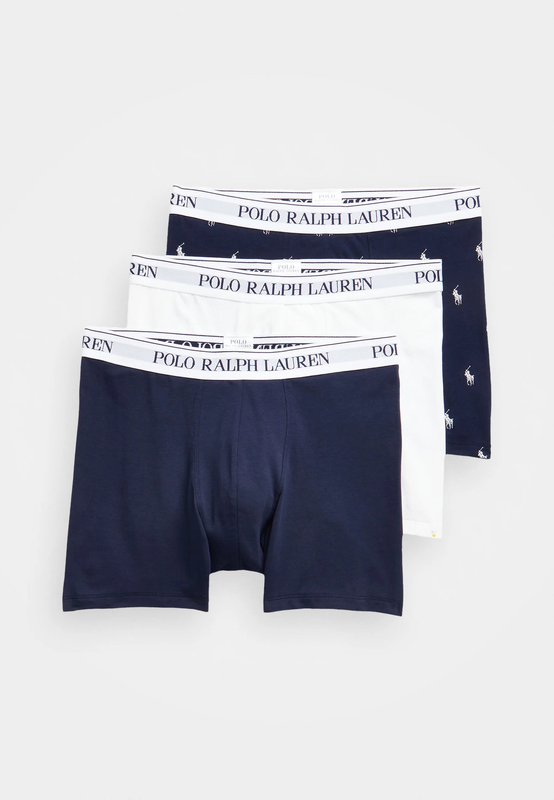 Boxers Polo Ralph Lauren en coton stretch – Lot de 3 – Bleu marine, Blanc