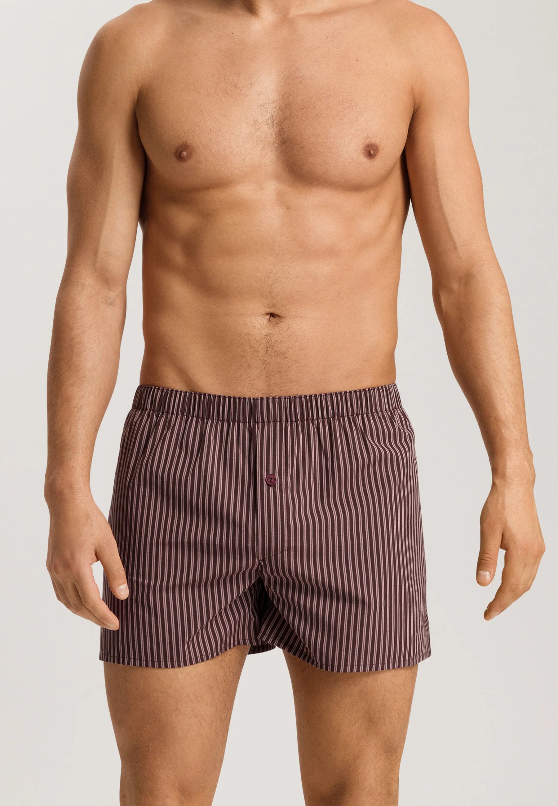 Boxerky HANRO FANCY – Dark Wine Stripe