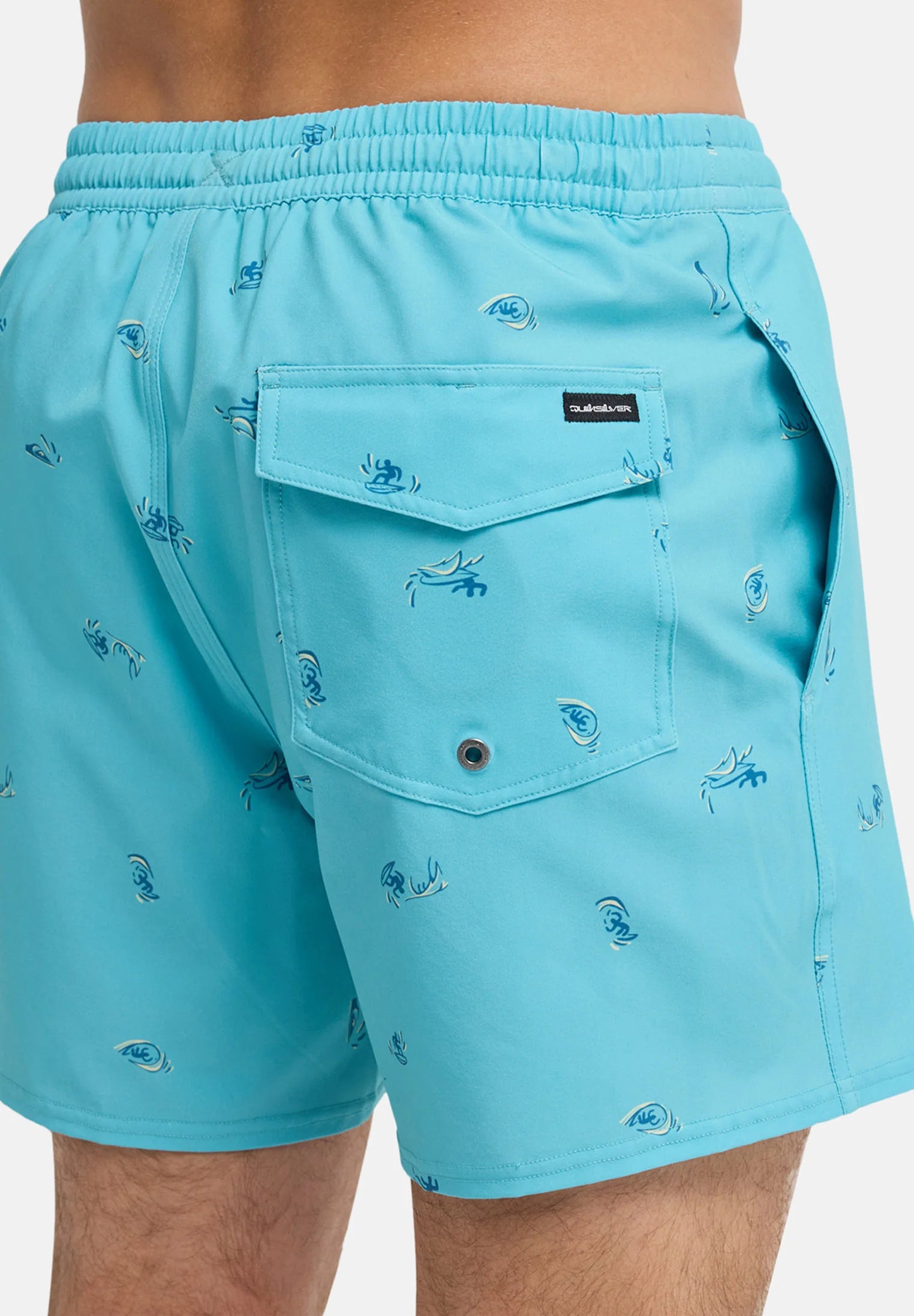 Quiksilver Printed Volley 16 Swim Shorts – Beige Print