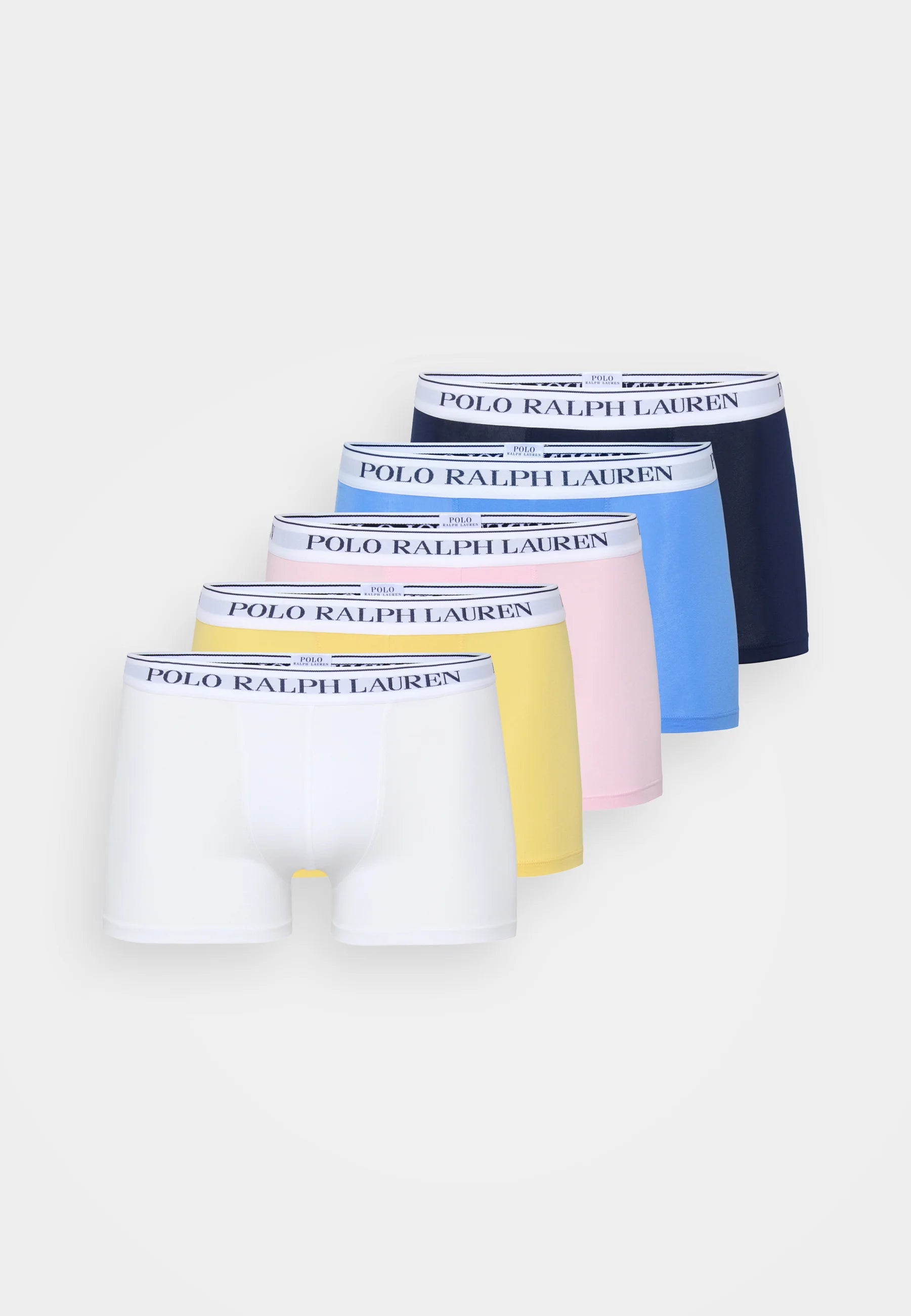 Polo Ralph Lauren Cotton Stretch Trunks – 5 Pack – Navy, Blue, Yellow, Pink, White