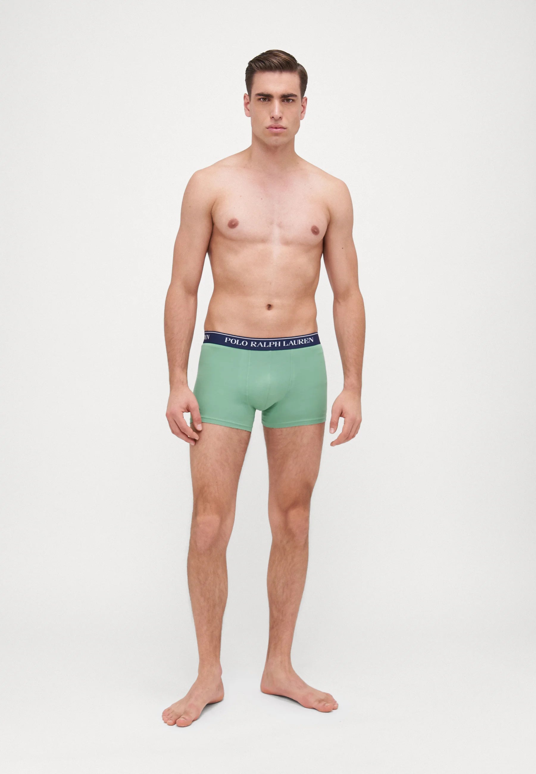 Boxer Polo Ralph Lauren in cotone elasticizzato – Confezione da 5 – Blu scuro, Blu, Lilla, Bianco
