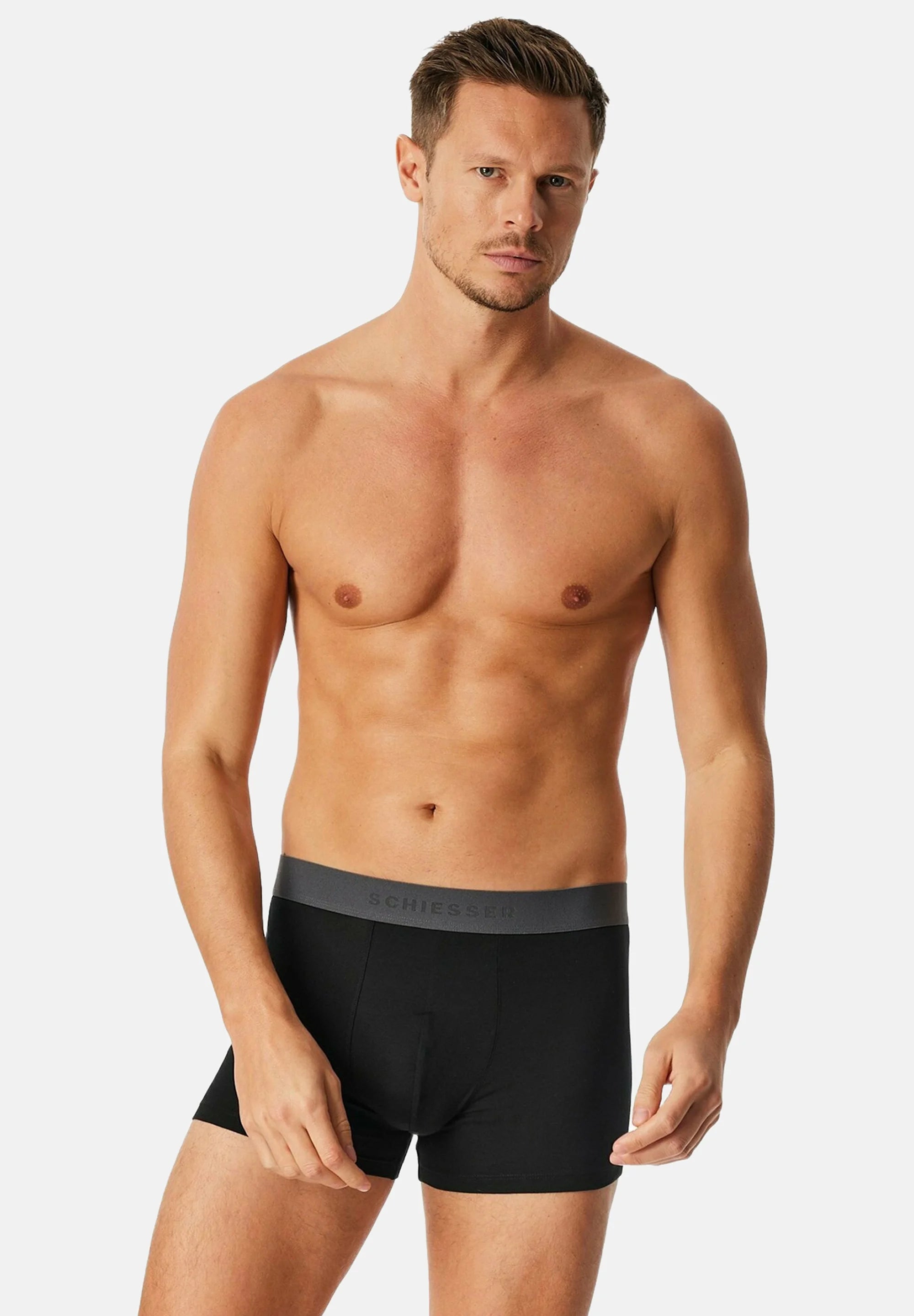 Schiesser Logobund 6 Pack Trunks – Black