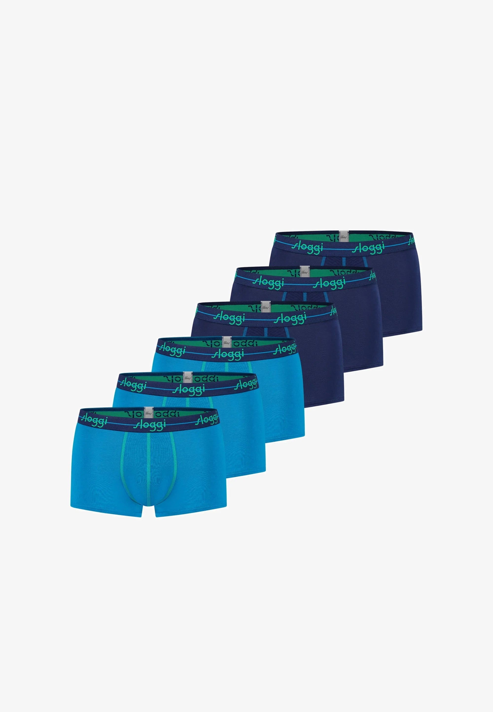 Sloggi Trunks 6 Pack – tmavě modrá, modrá