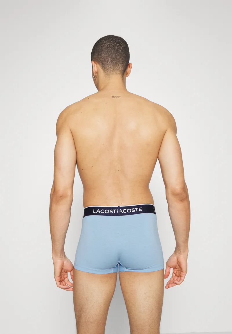 Lacoste 3 Pack Stretch Trunks – Vaporous, Silver Chine