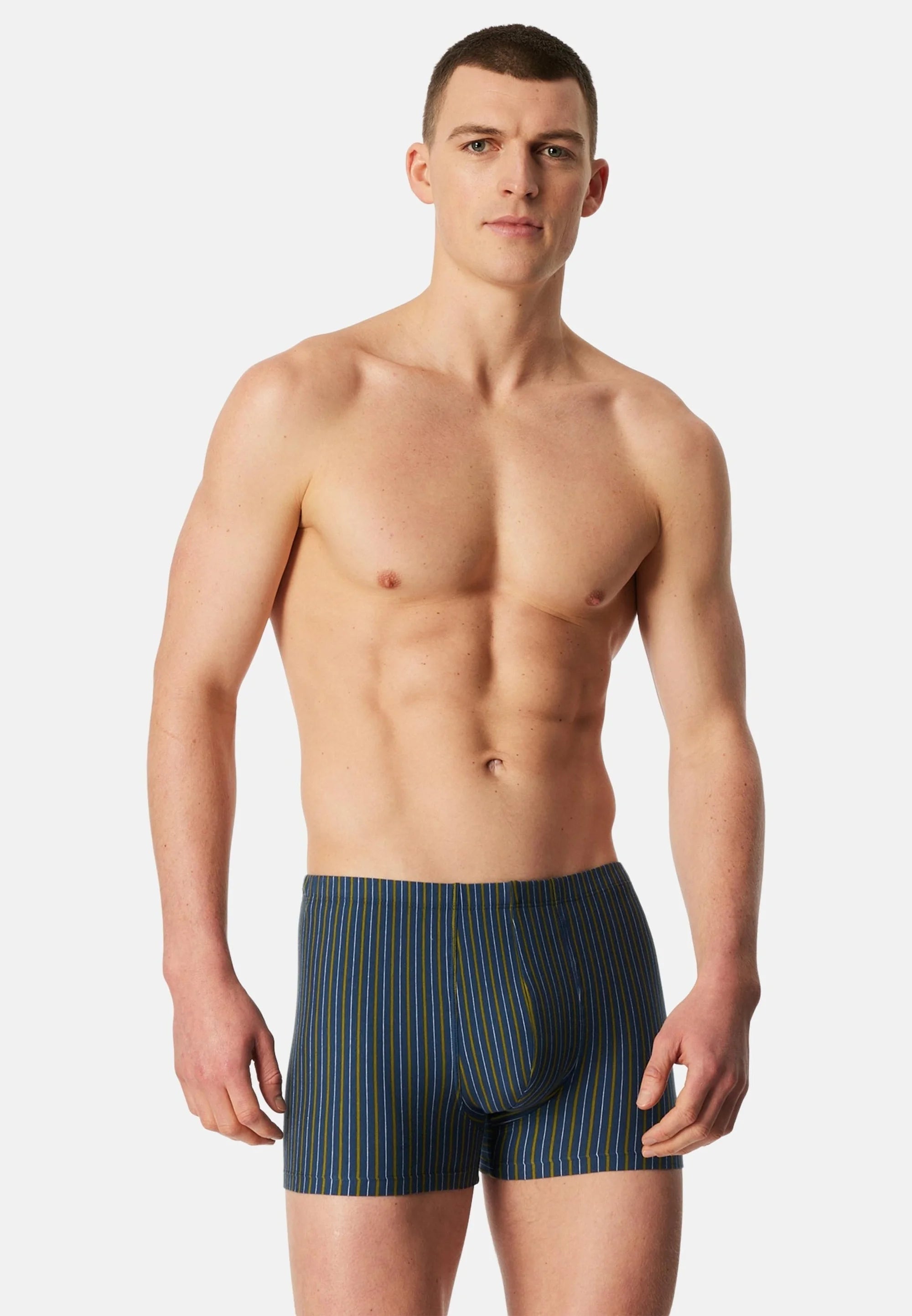 Lot de 9 boxers Schiesser 95 5 Essentials en coton – bleu foncé, vert