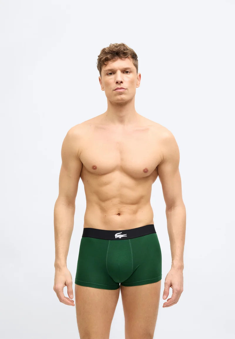 Lacoste Court 3er-Pack Stretch-Unterhosen – Sinople, Schwarz, Grün