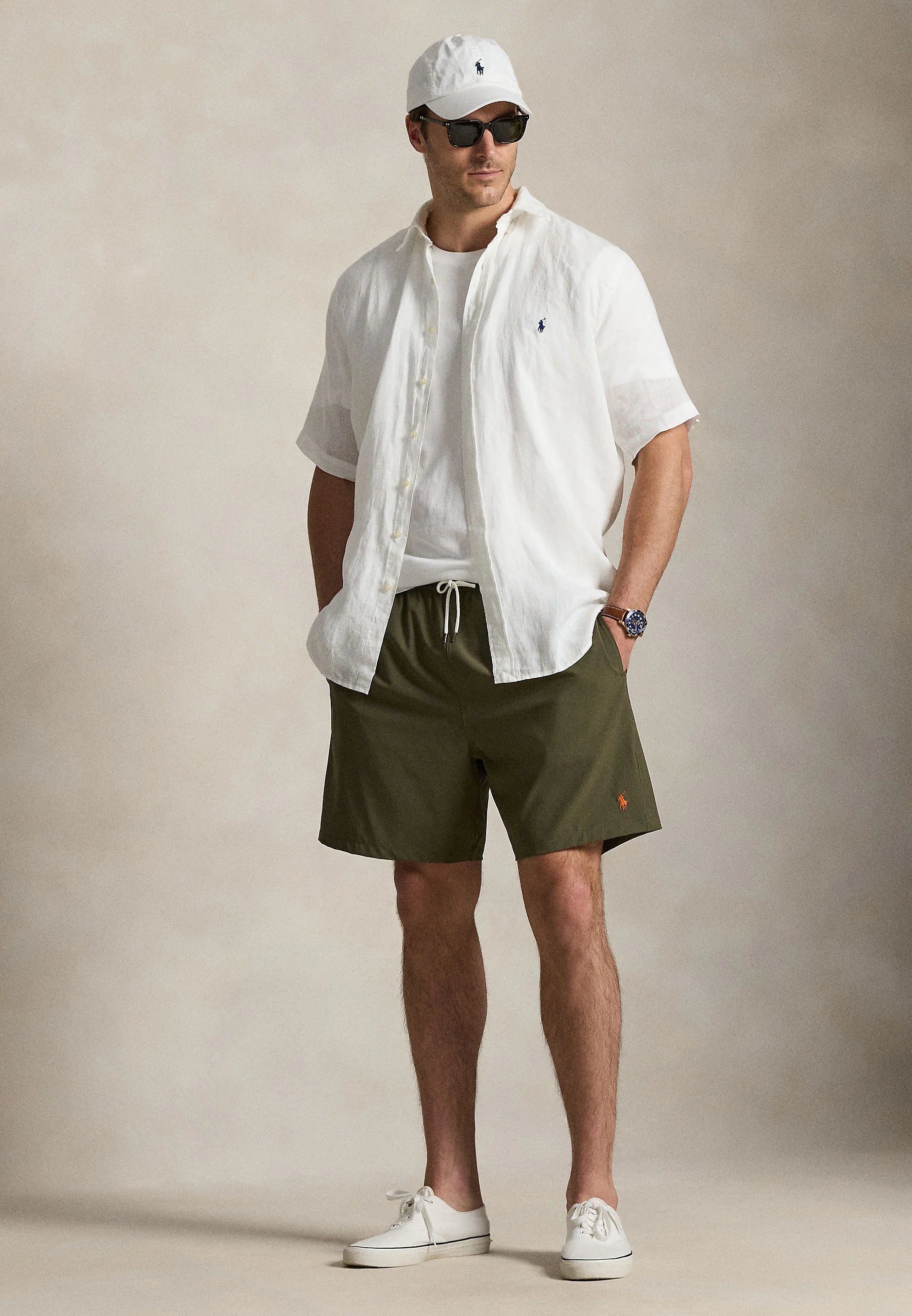 Polo Ralph Lauren Big & Tall Canopy Olive Stretch Traveler Swim Shorts – Olive
