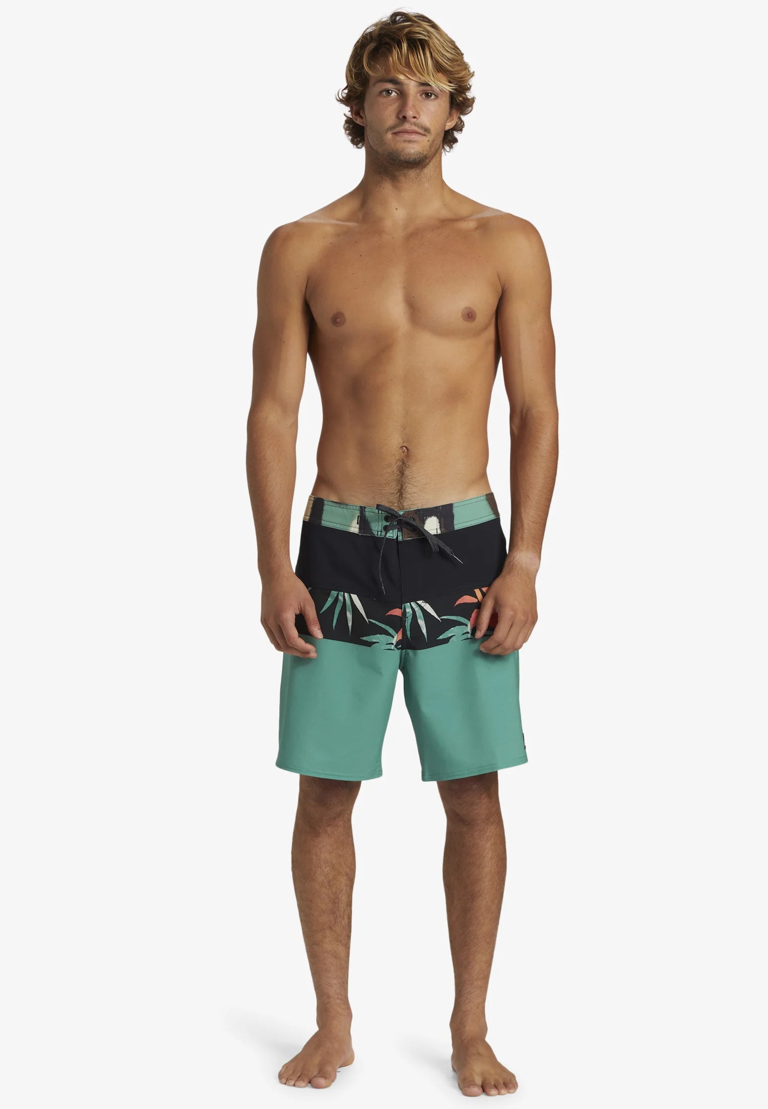 Short de bain Quiksilver Surfsilk Panel 18 – Turquoise, Vert clair