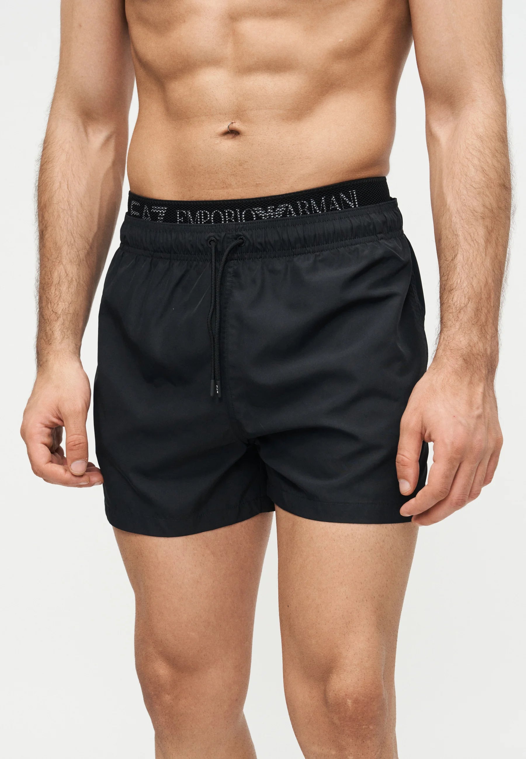 Plavecké šortky Emporio Armani EA7 Vodní sporty s elastickou páskou – černé