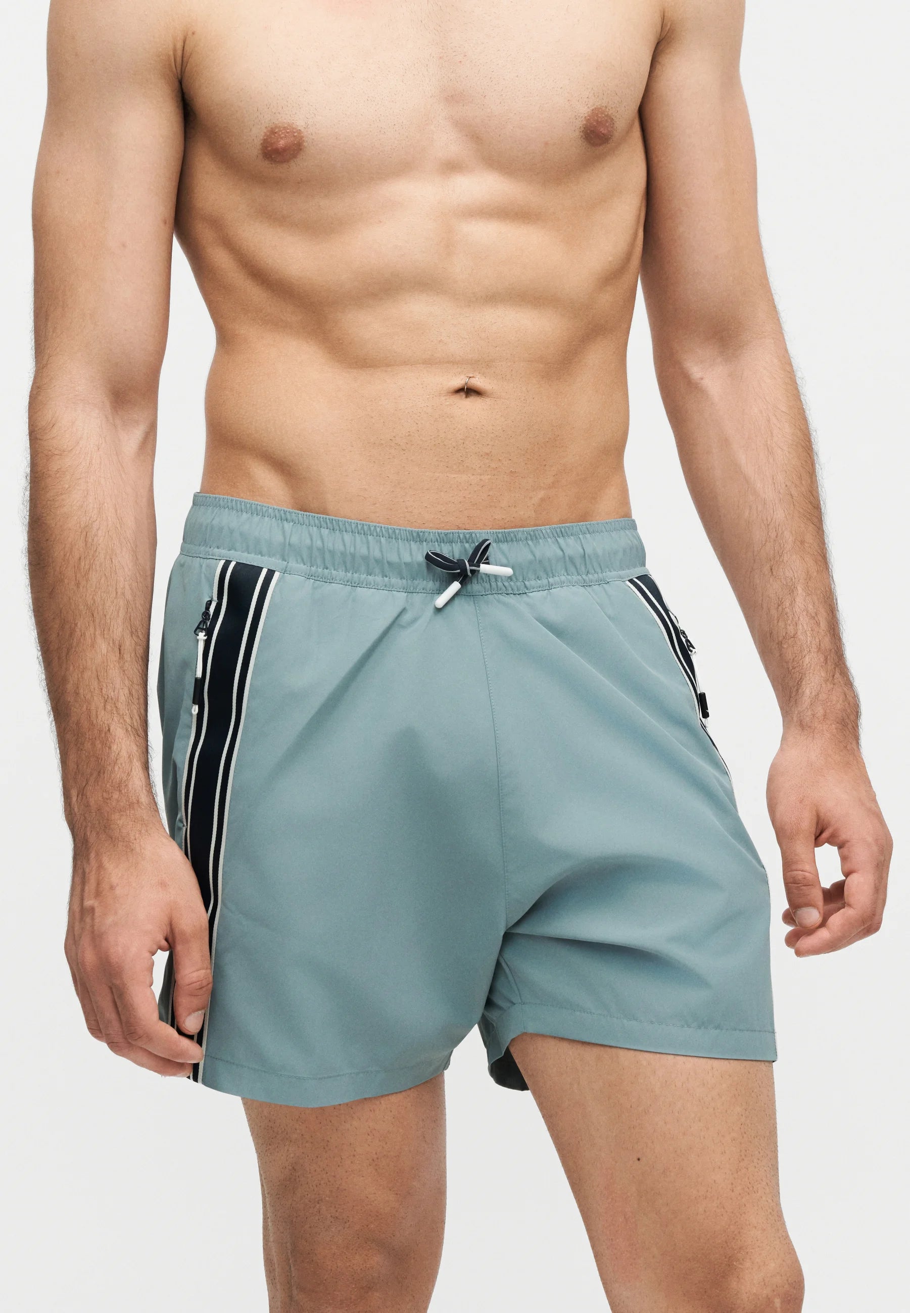 Pantaloncini da bagno Emporio Armani EA7 con logo - Ardesia