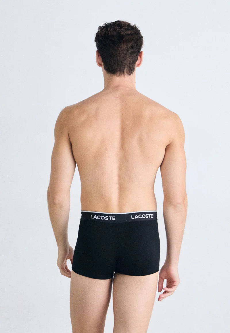 Lacoste Underwear Classic Stretch Trunks 3 Pack – Black, White, Captain Green