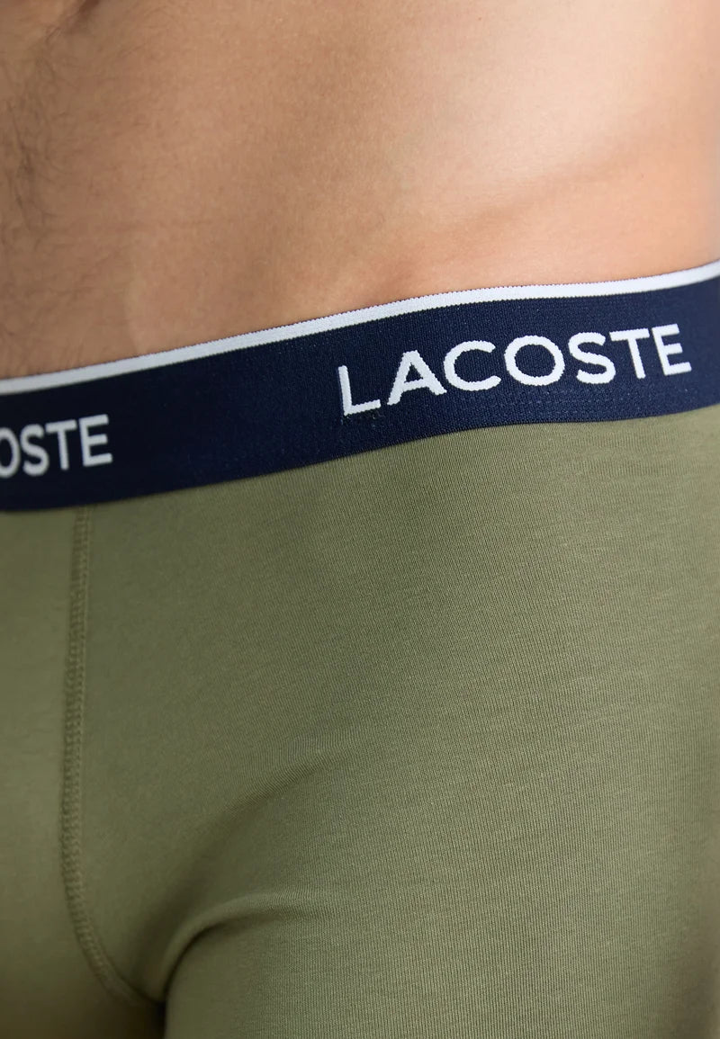 Lacoste Court Classic Stretch Trunks 3 Pack – Olive, Delphinium, Methylene