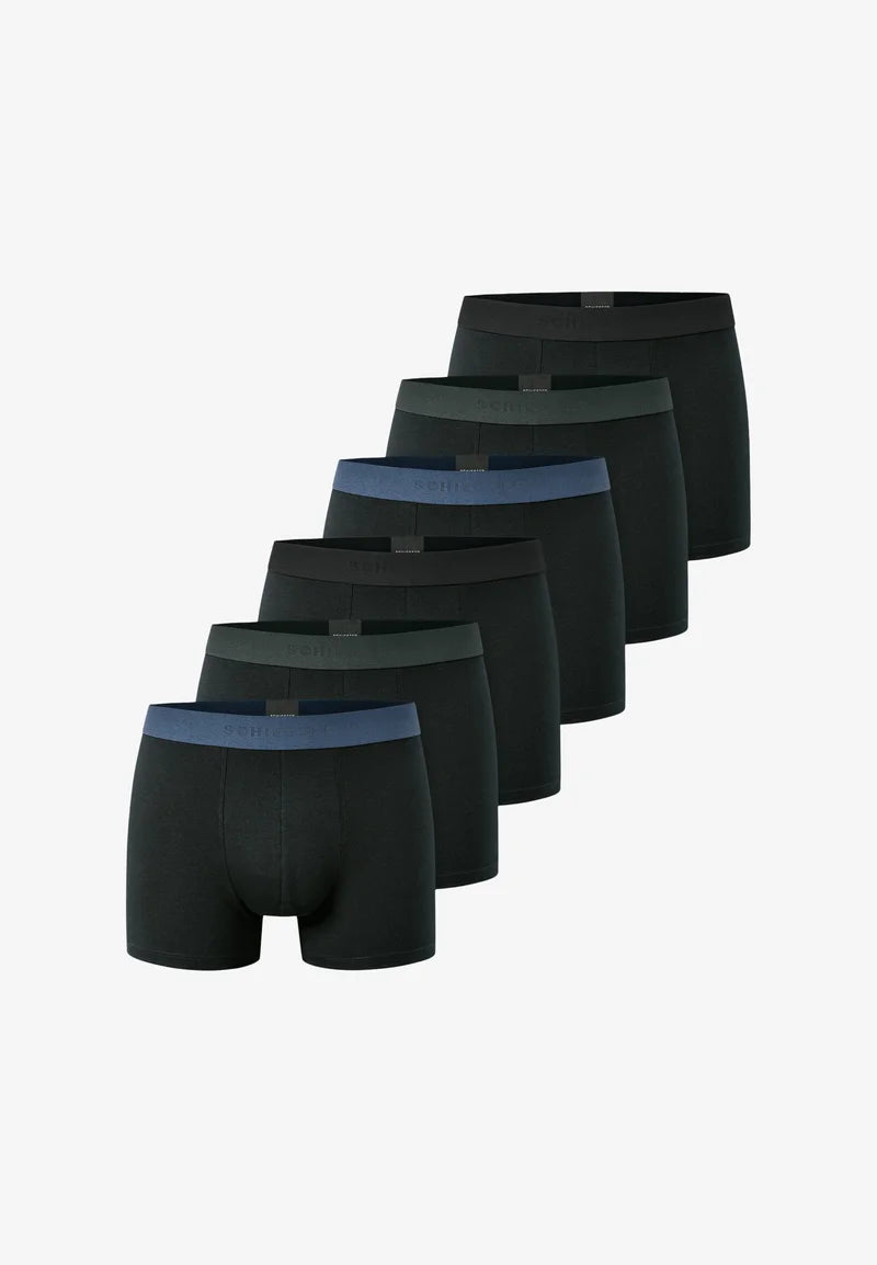 Schiesser 95 5 Cotton Trunks 6 Pack – Black