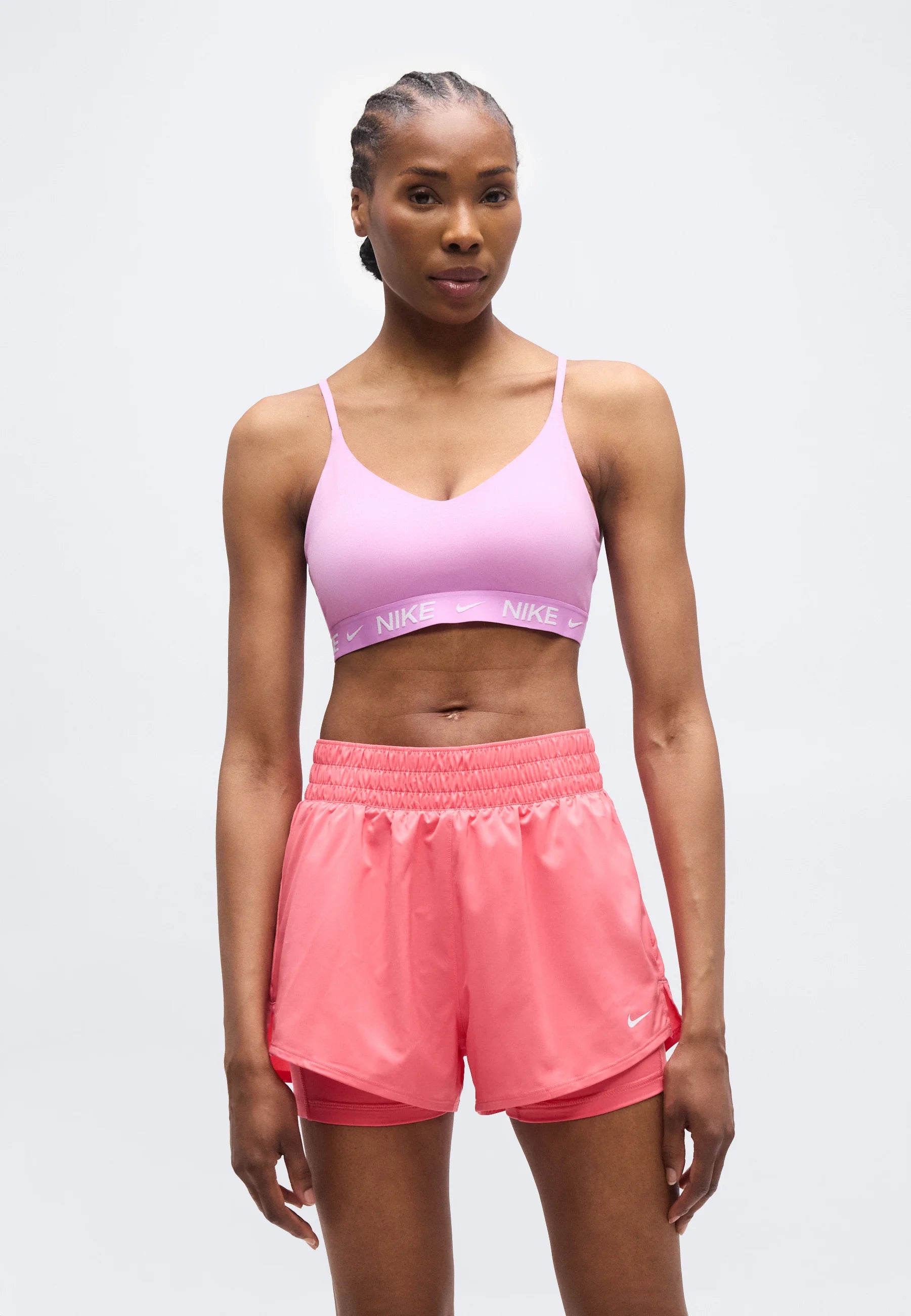 Nike Performance Indy Light Support Bra – Light Magenta, White