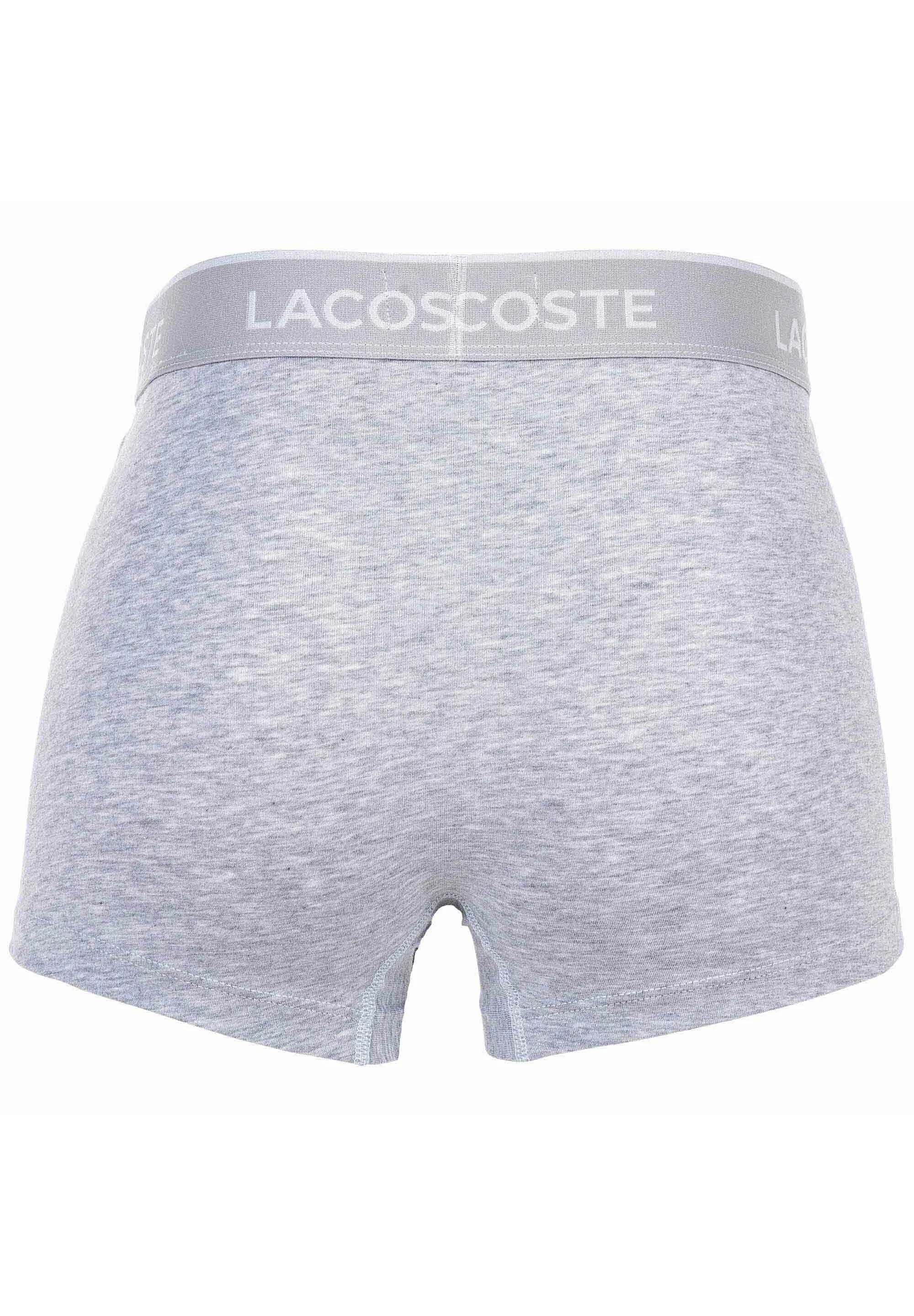 Lacoste 6er-Pack lässige Stretch-Unterhosen mit Logobund – Schwarz, Grau, Weiß