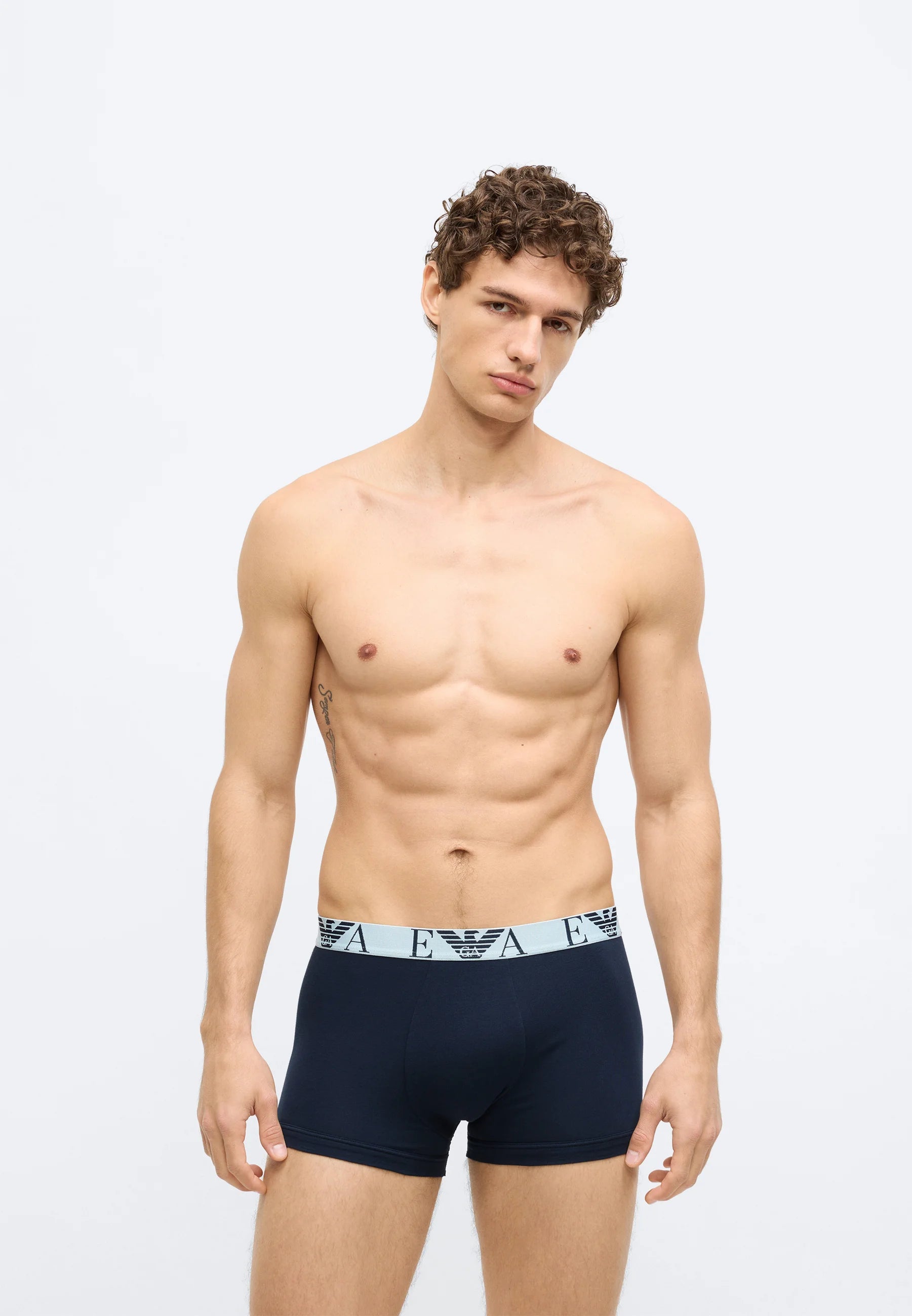 Emporio Armani BOLD Monogram Trunks 3 Pack – modrá