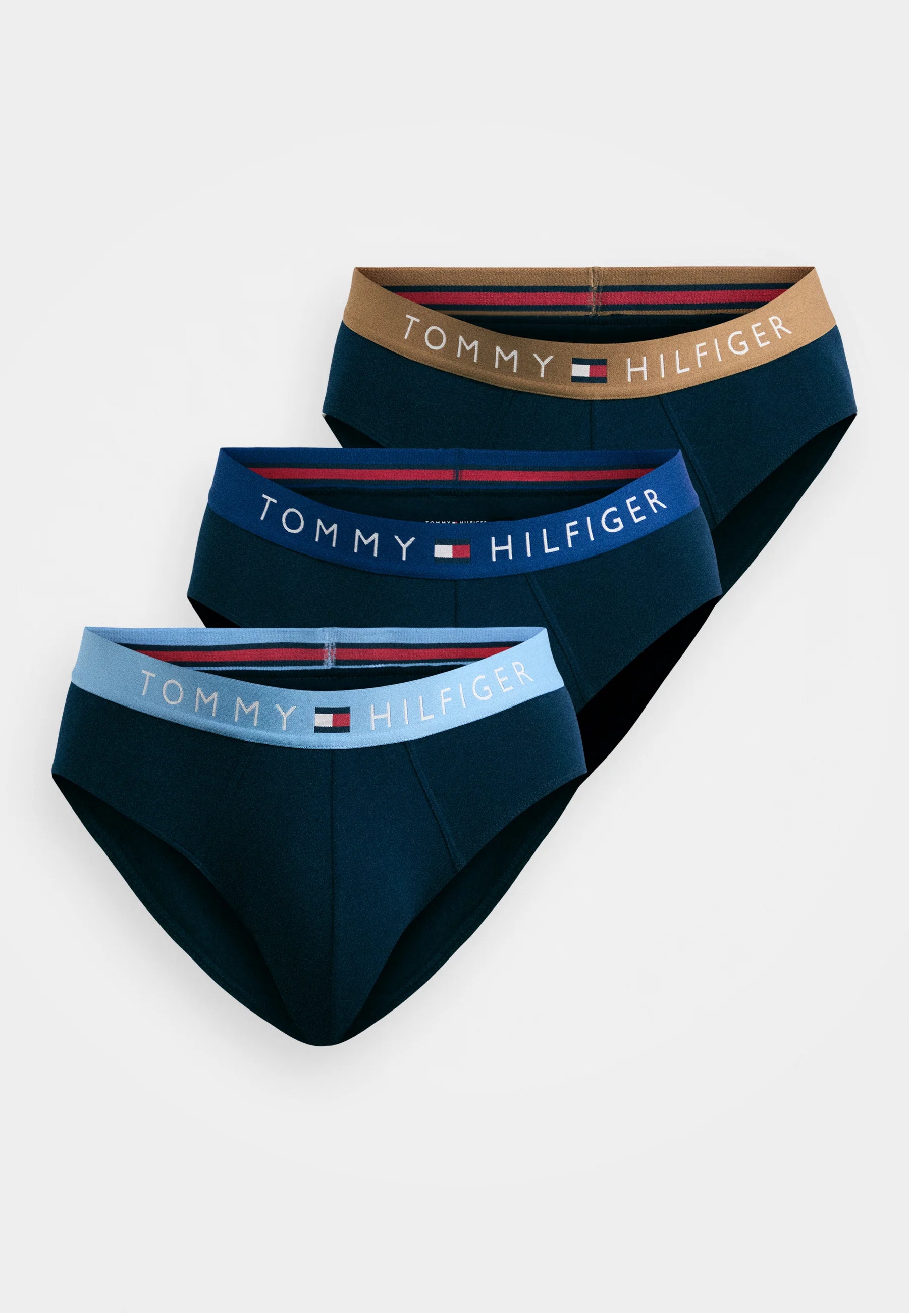 Tommy Hilfiger Original Brief 3 Pack – námořnická, hnědá, modrá, světle modrá