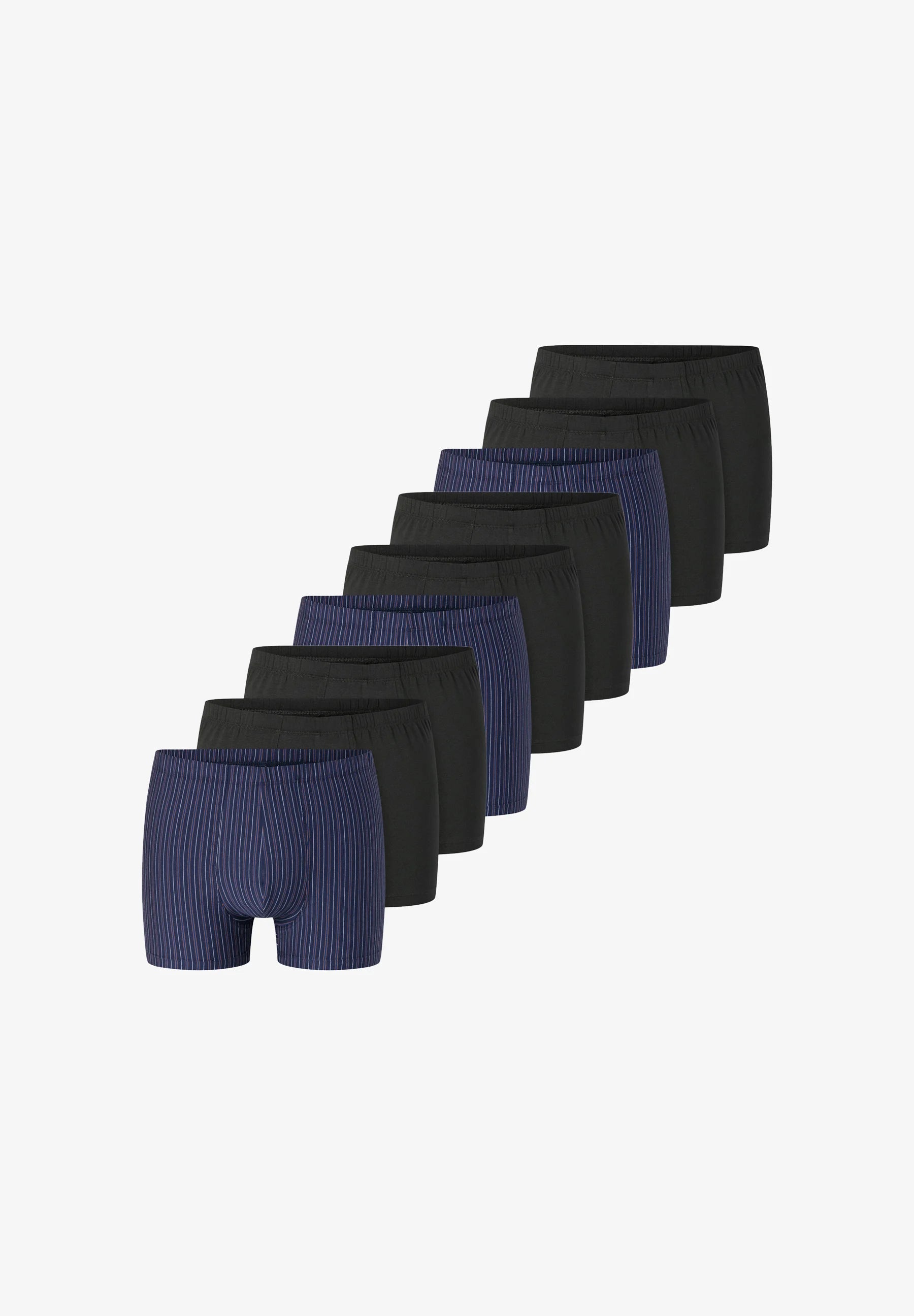 Schiesser 95 5 Essentials Cotton 9 Pack Trunks – Black, Blue