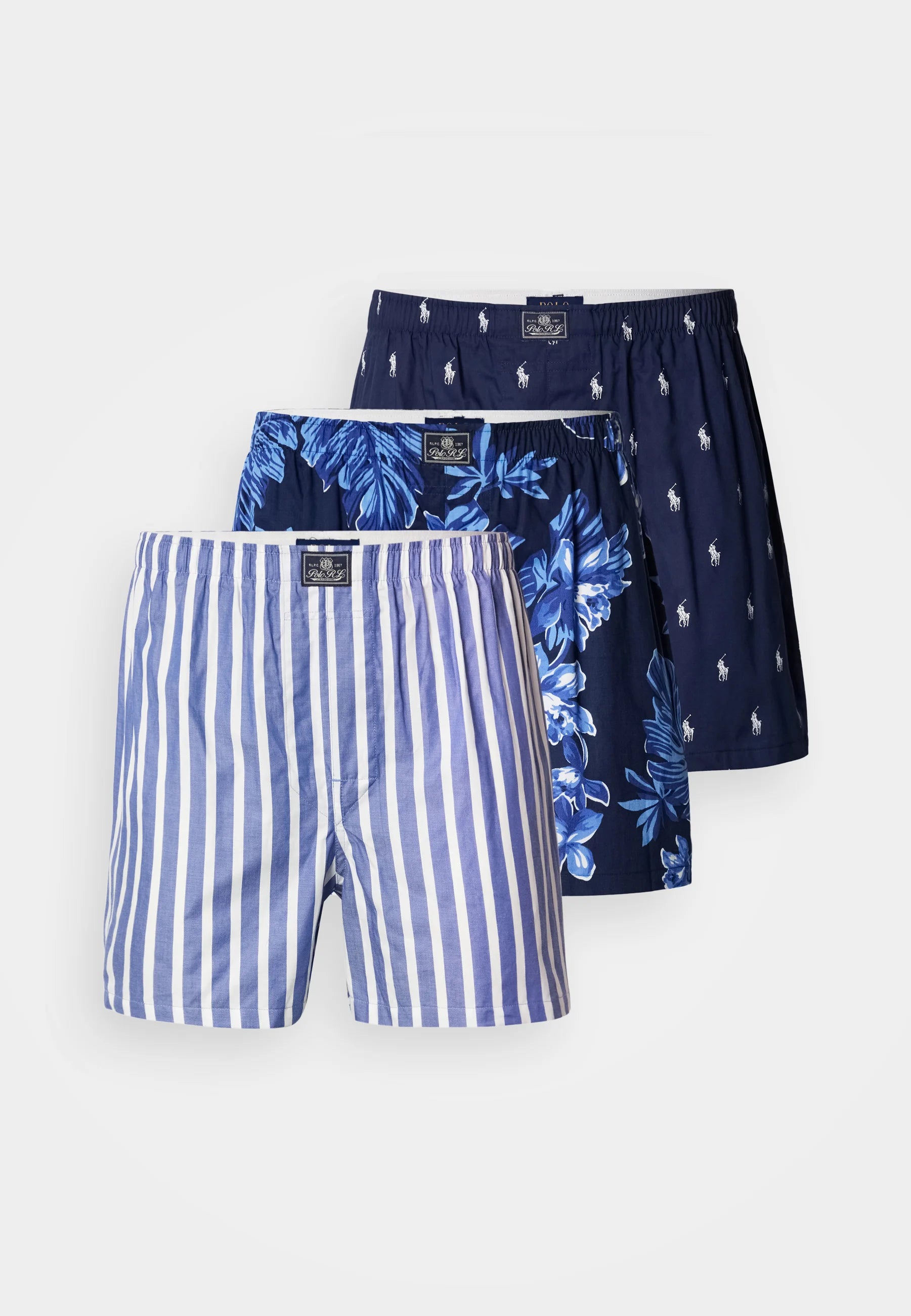 Polo Ralph Lauren Boxer ouvert en coton – Lot de 3 – Bleu, Bleu marine