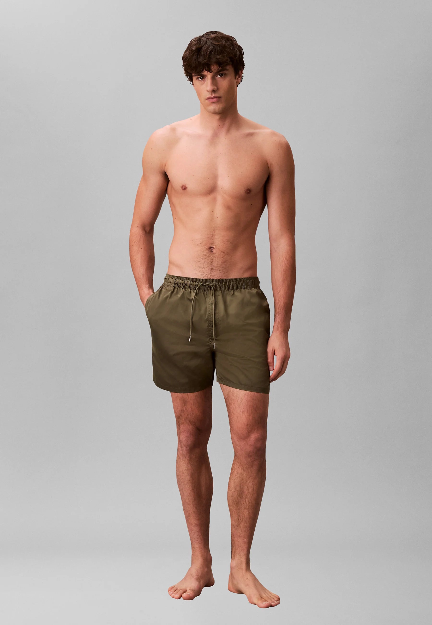 Short de bain technique à cordon de serrage moyen Calvin Klein - Vert brosse