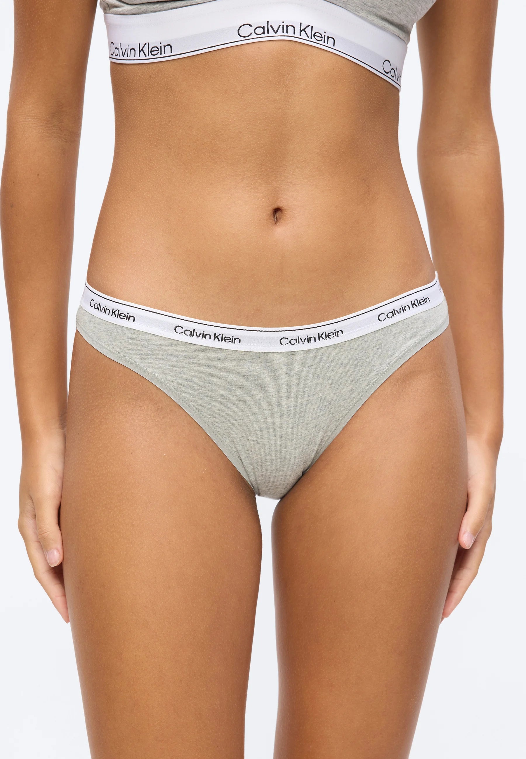 Calvin Klein Icon Logo Briefs – 5 Pack, Shoreline, Blue Descent, Grey Heather