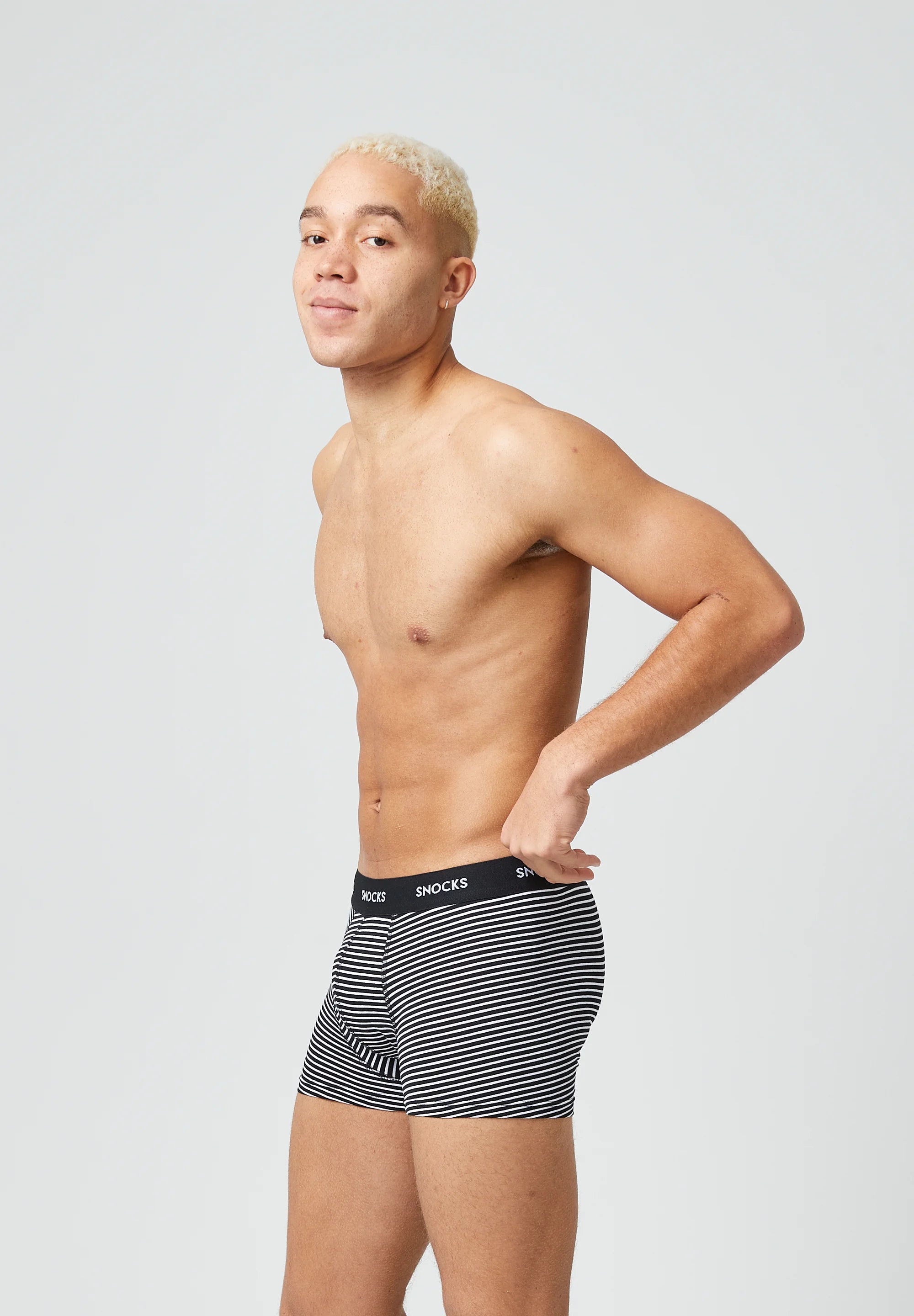SNOCKS Lot de 6 boxers avec ceinture colorée – Ensemble à rayures noires