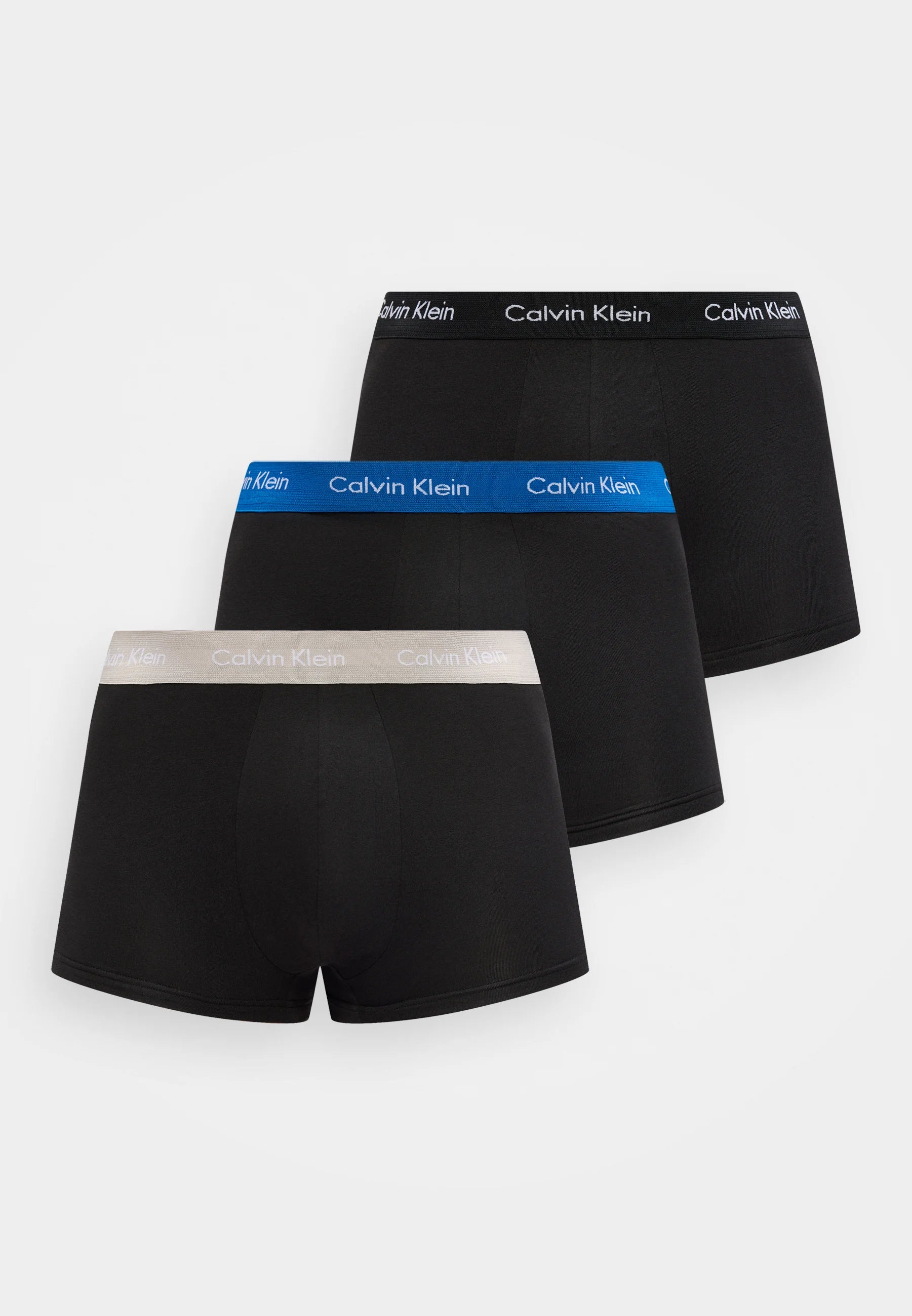 Calvin Klein Cotton Stretch Trunks – 3 Pack – Black , Classic Blue