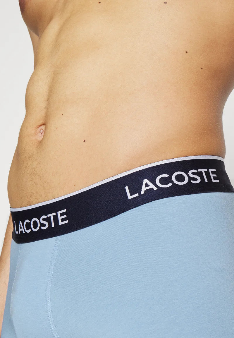 Lacoste 3 Pack Stretch Trunks – Vaporous, Silver Chine