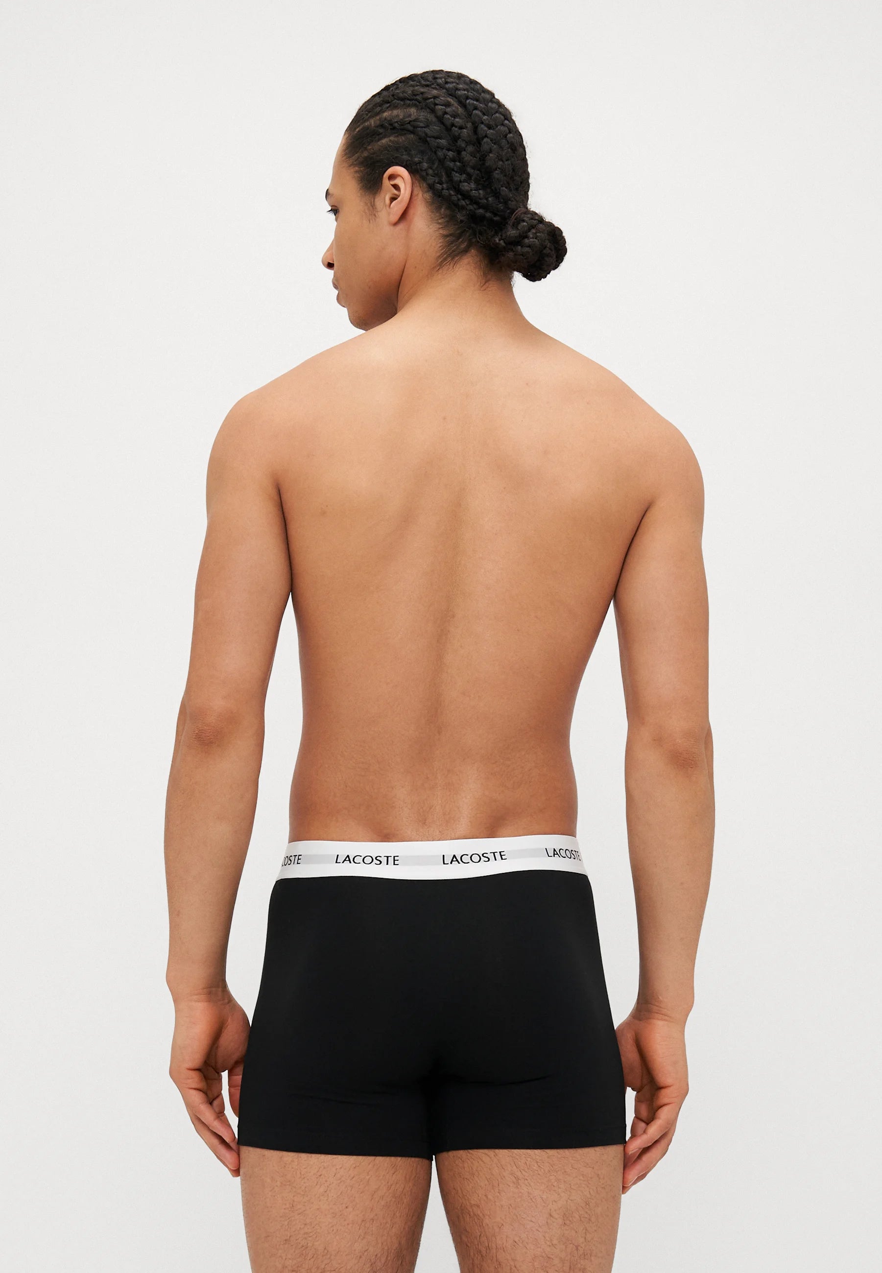 Lacoste Underwear Stretch Boxer Briefs 3 Pack – Black, White, Silver Chine