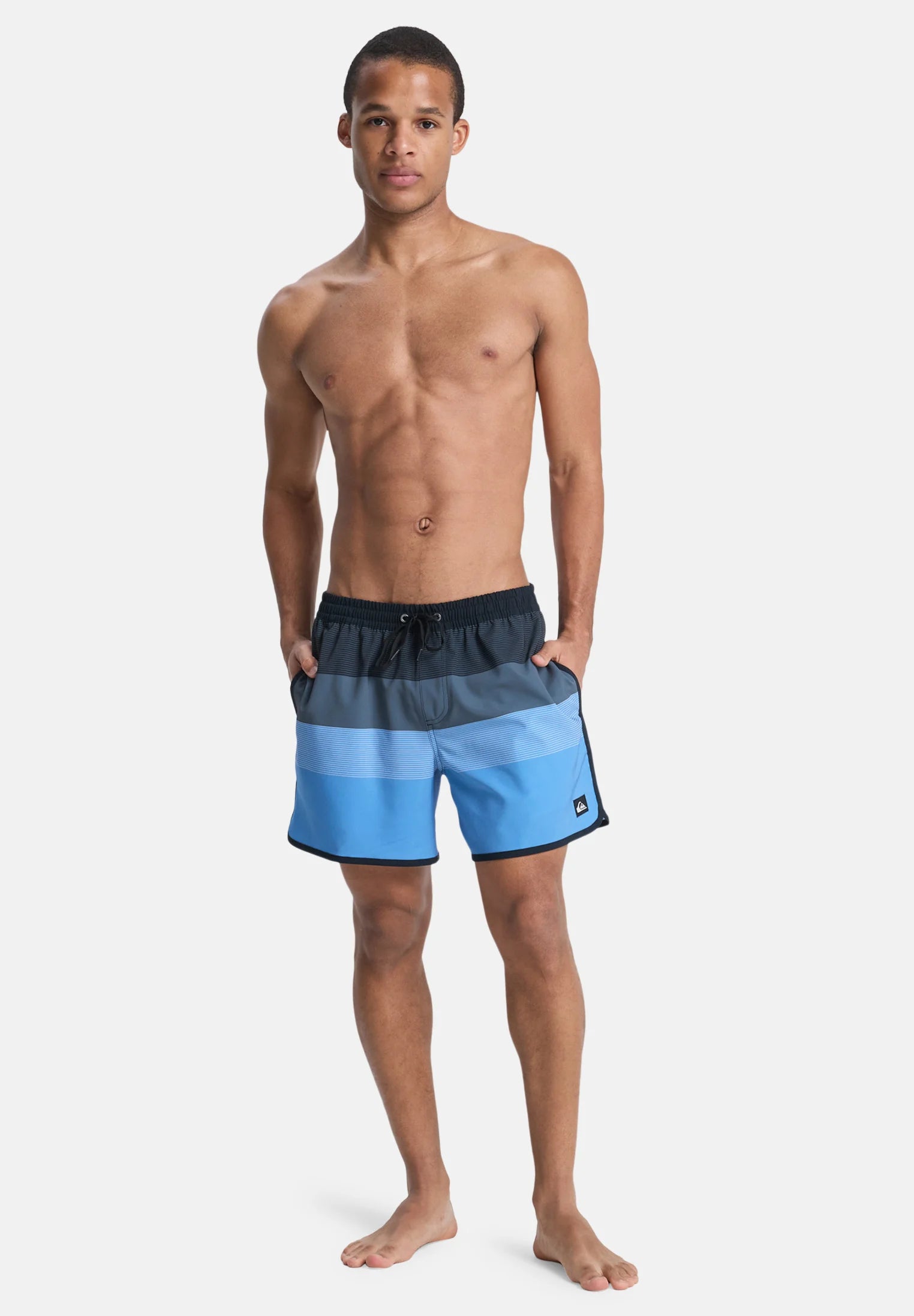 Quiksilver Stretch Scallop Volley Swim Shorts – Black Tijuana