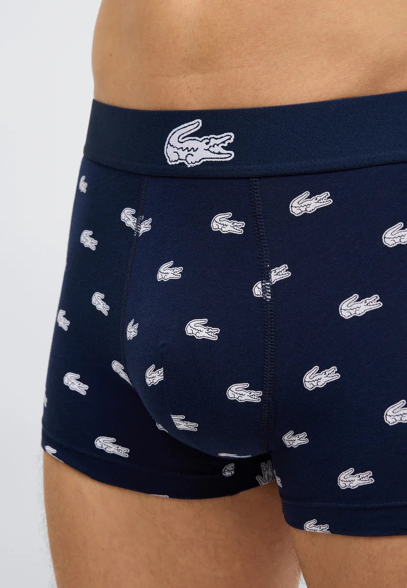 Lacoste Court 3 Pack Stretch Trunks – Navy Blue, White, Aphylla