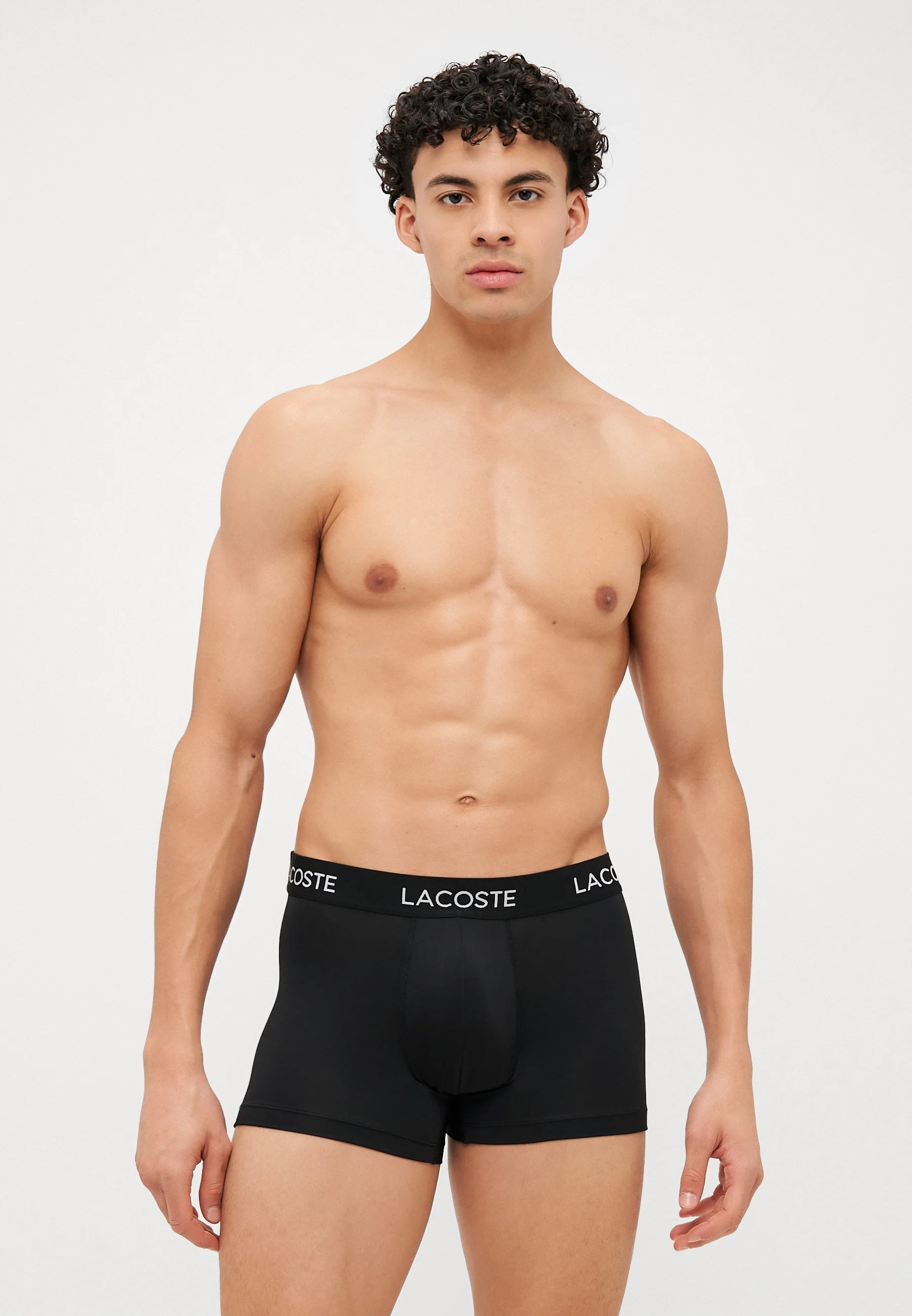 Lacoste Sport Performance Underwear Stretch Trunks 3 Pack – Black, Lead Grey, White