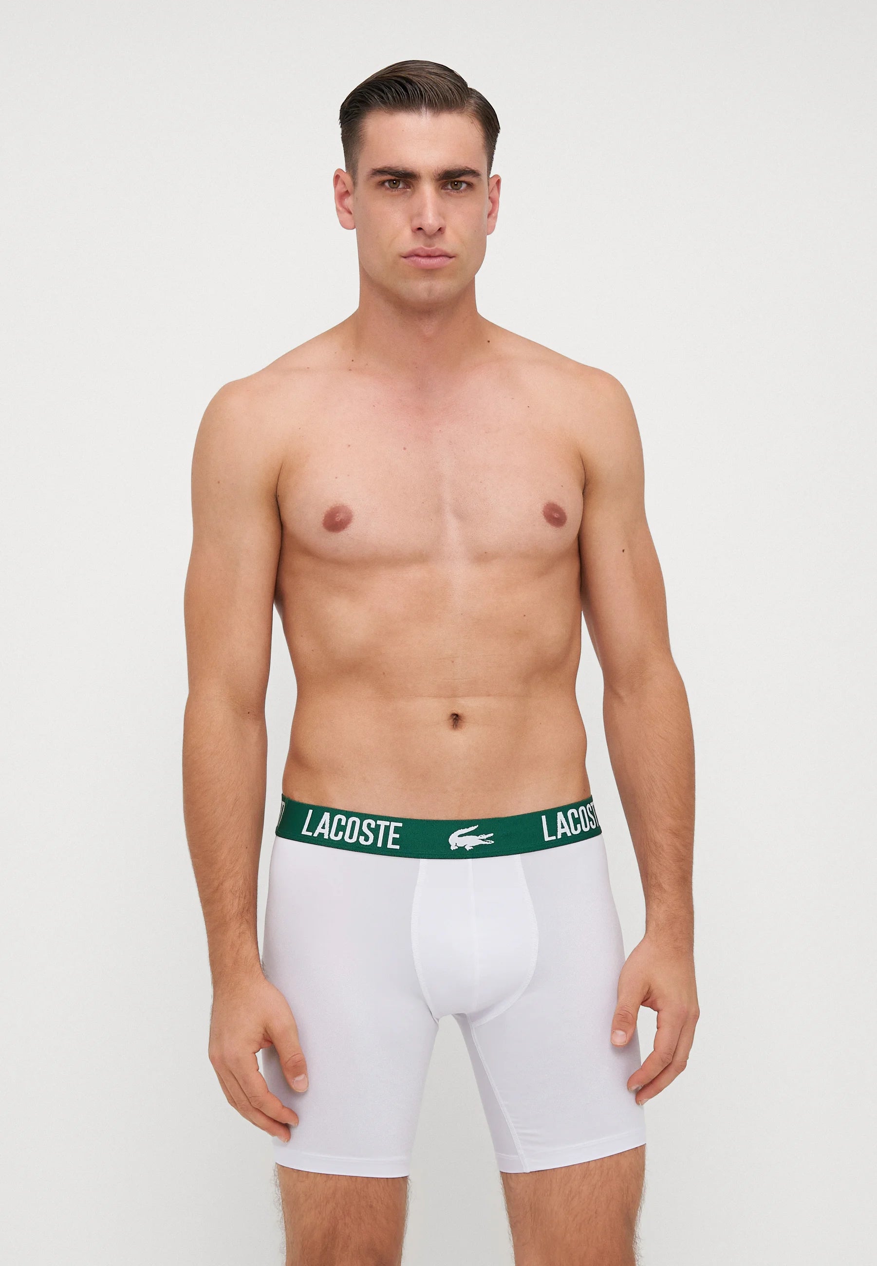 Lacoste Sport Performance Spodní prádlo 3 Pack Stretch Trunks – černá, Flagstone bílá, šedá