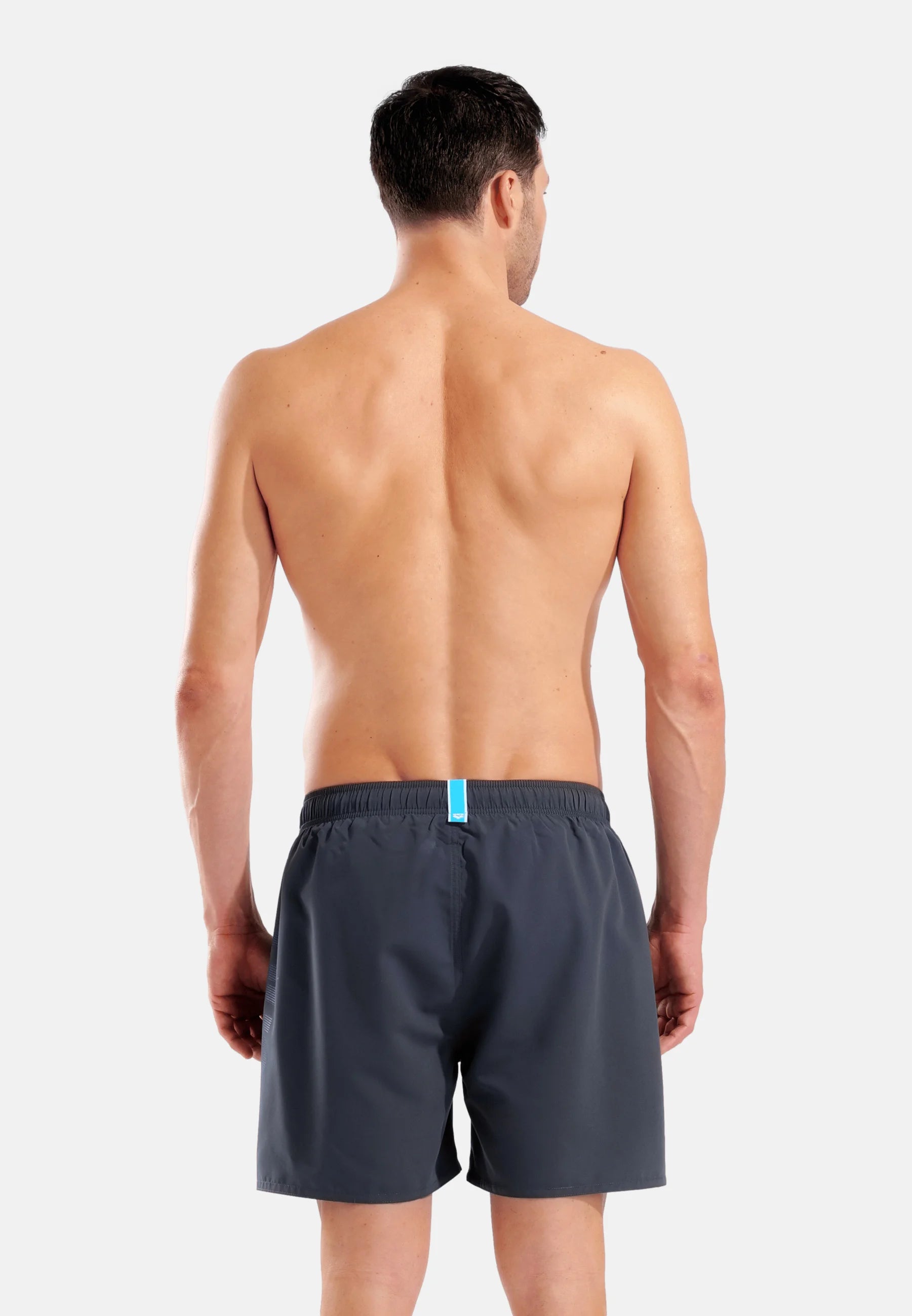 Arena Fundamentals Logo Boxer R – Asphalt, Neon Blue