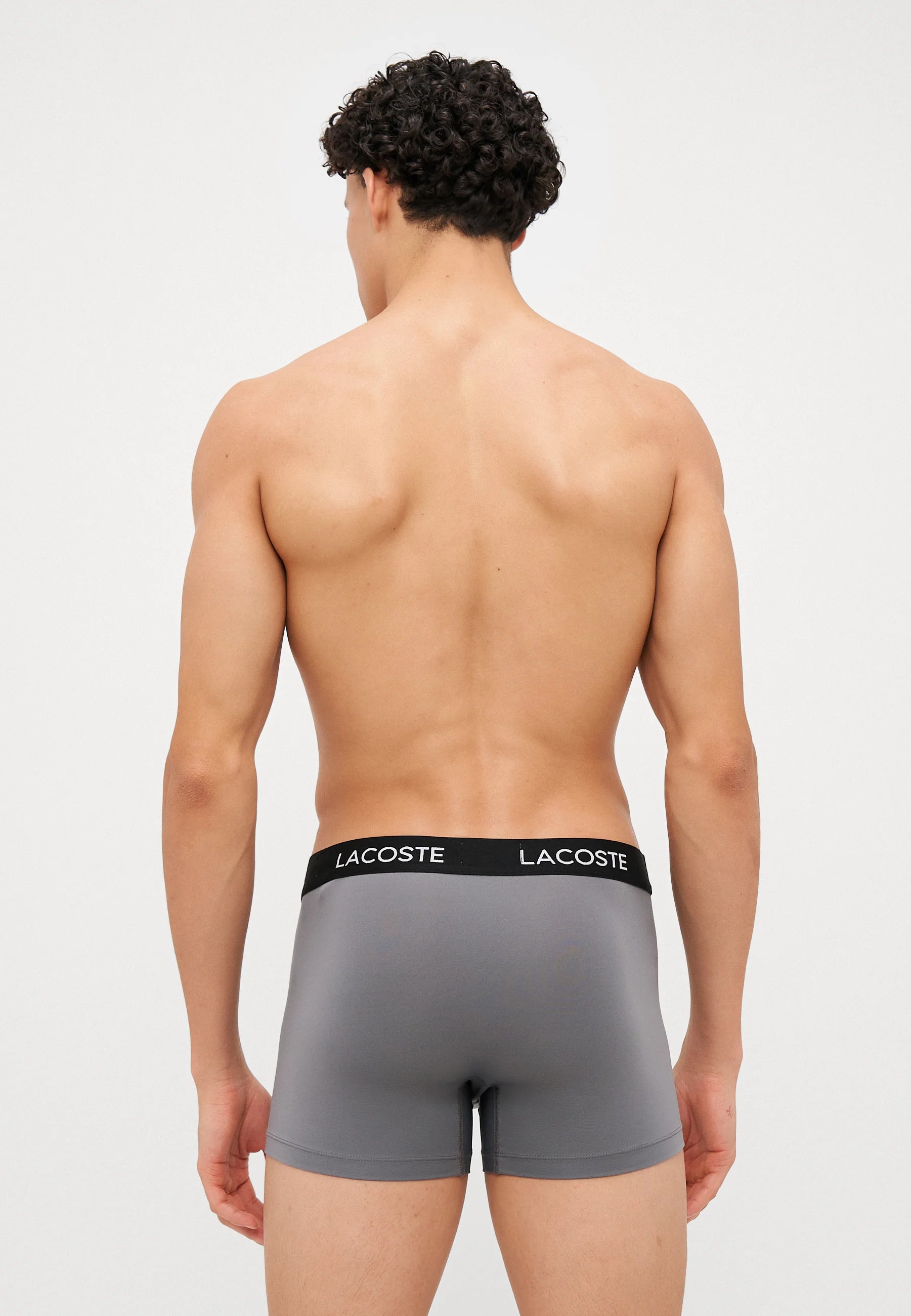 Lacoste Sport Performance Underwear Stretch Trunks 3 Pack – Black, Lead Grey, White