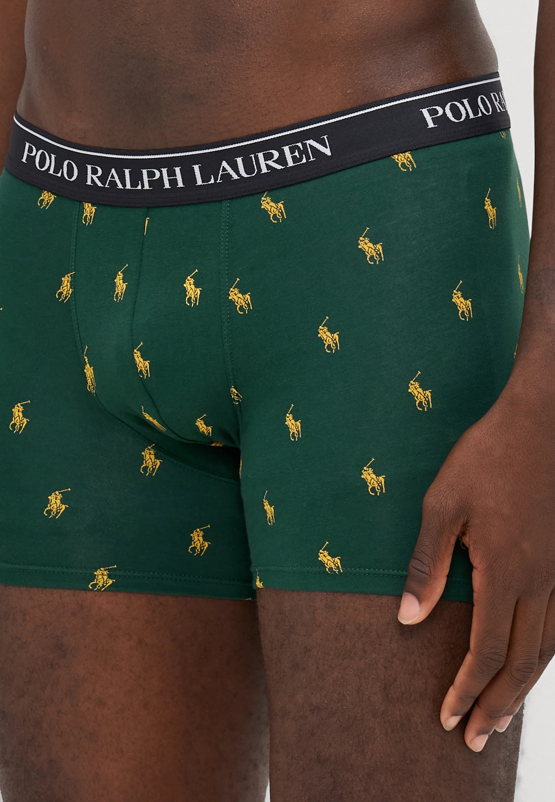 Polo Ralph Lauren Cotton Stretch Boxer Briefs – 3 Pack – Vintage Pine, Gold, Black