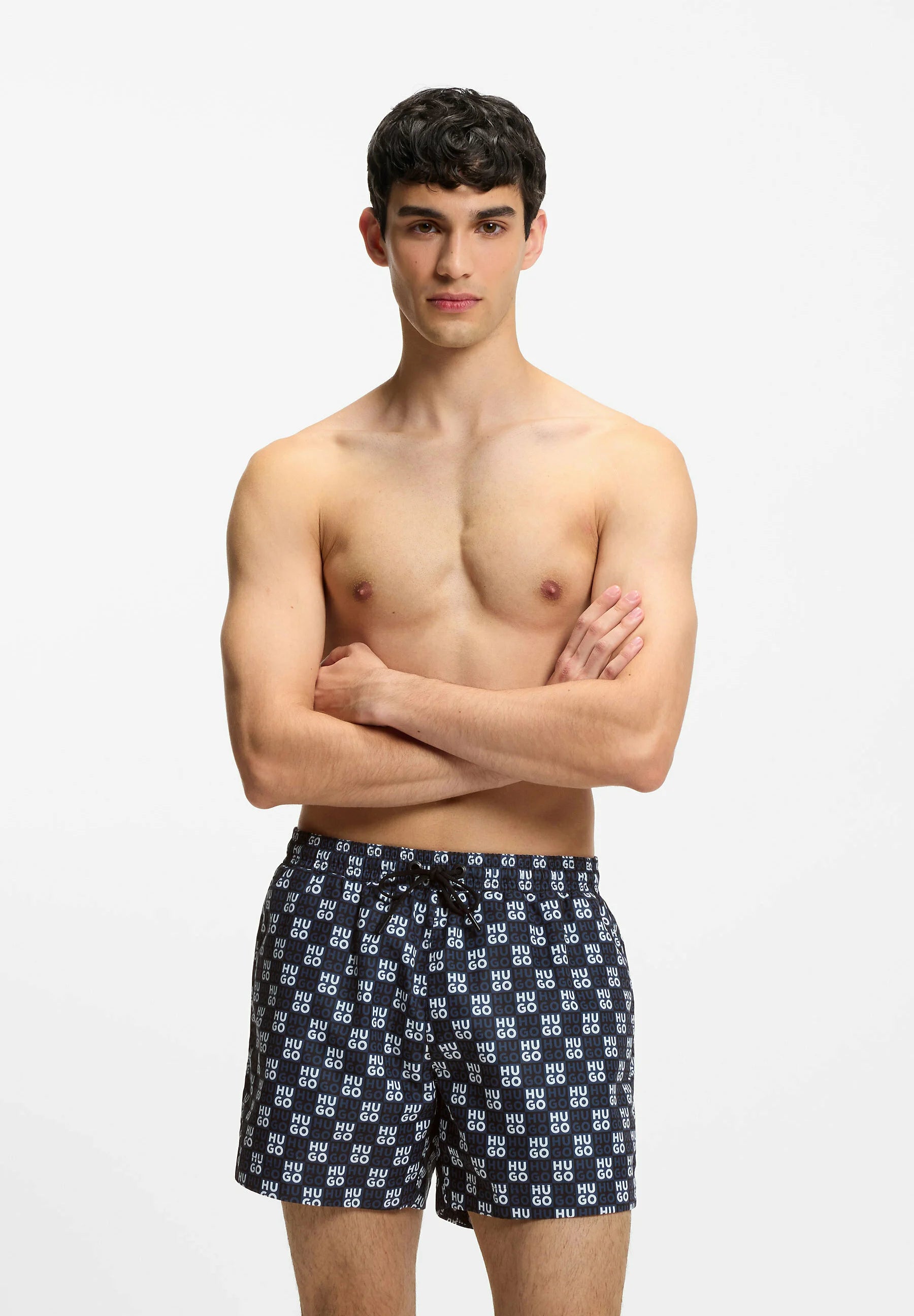 Short de bain HUGO Aaron Swim – Bleu foncé Eleven