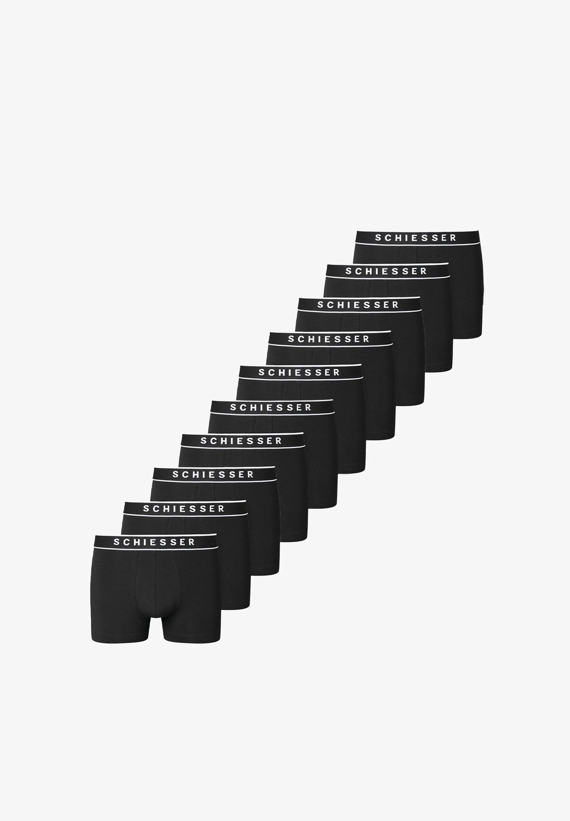 Confezione da 10 bauli Schiesser in cotone elasticizzato – Nero