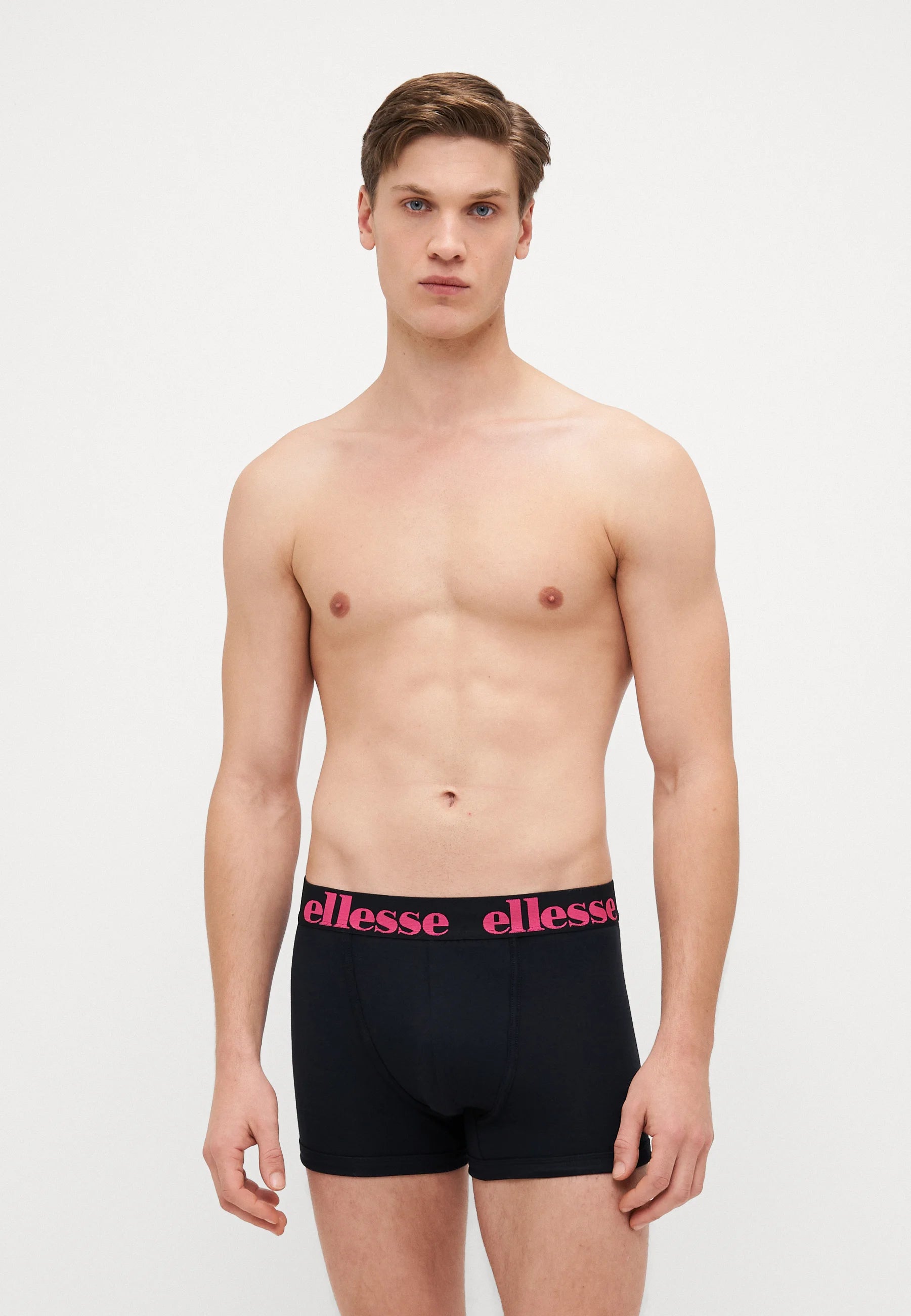 Lot de 5 boxers Ellesse Nurra – Noir avec ceinture multicolore