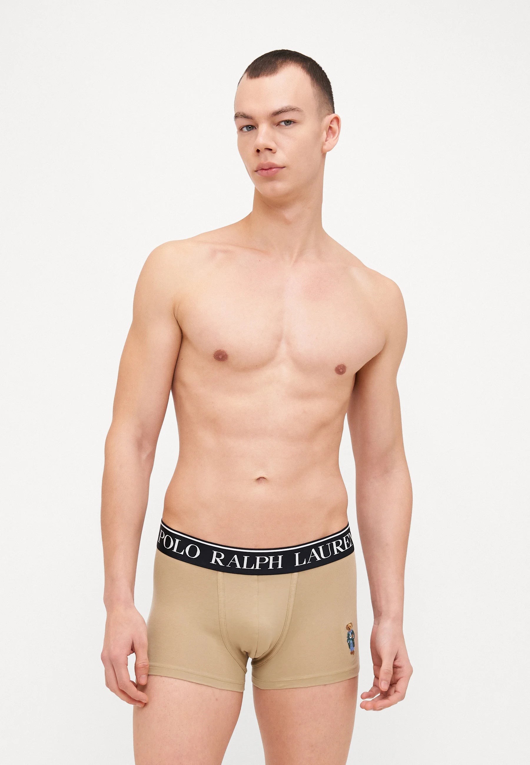 Boxer Polo Ralph Lauren in cotone elasticizzato – Vita bassa – Confezione da 2 – Kaki, Armadillo