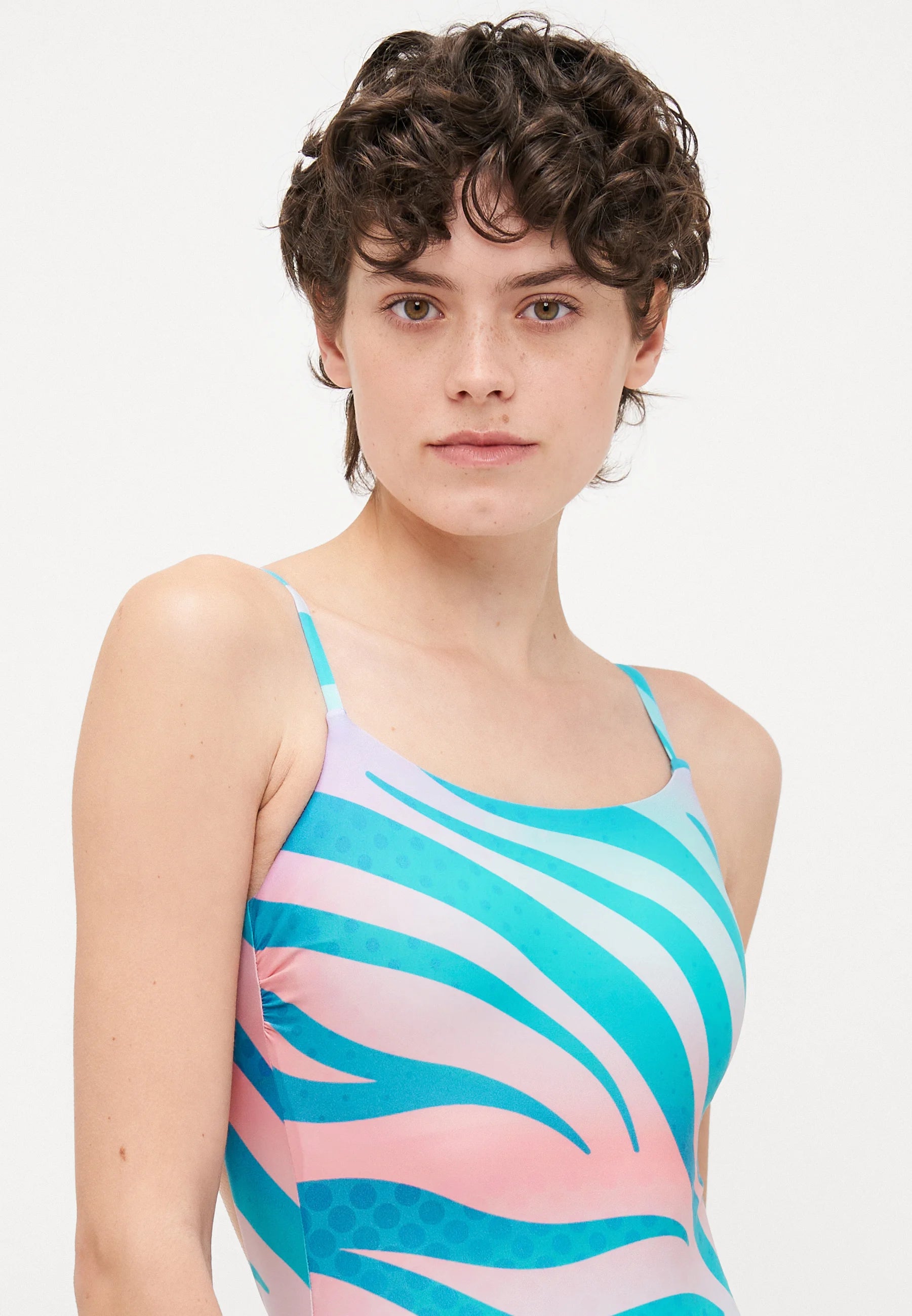 Arena Water Prints One-Piece Swimsuit – Turquoise, Pink