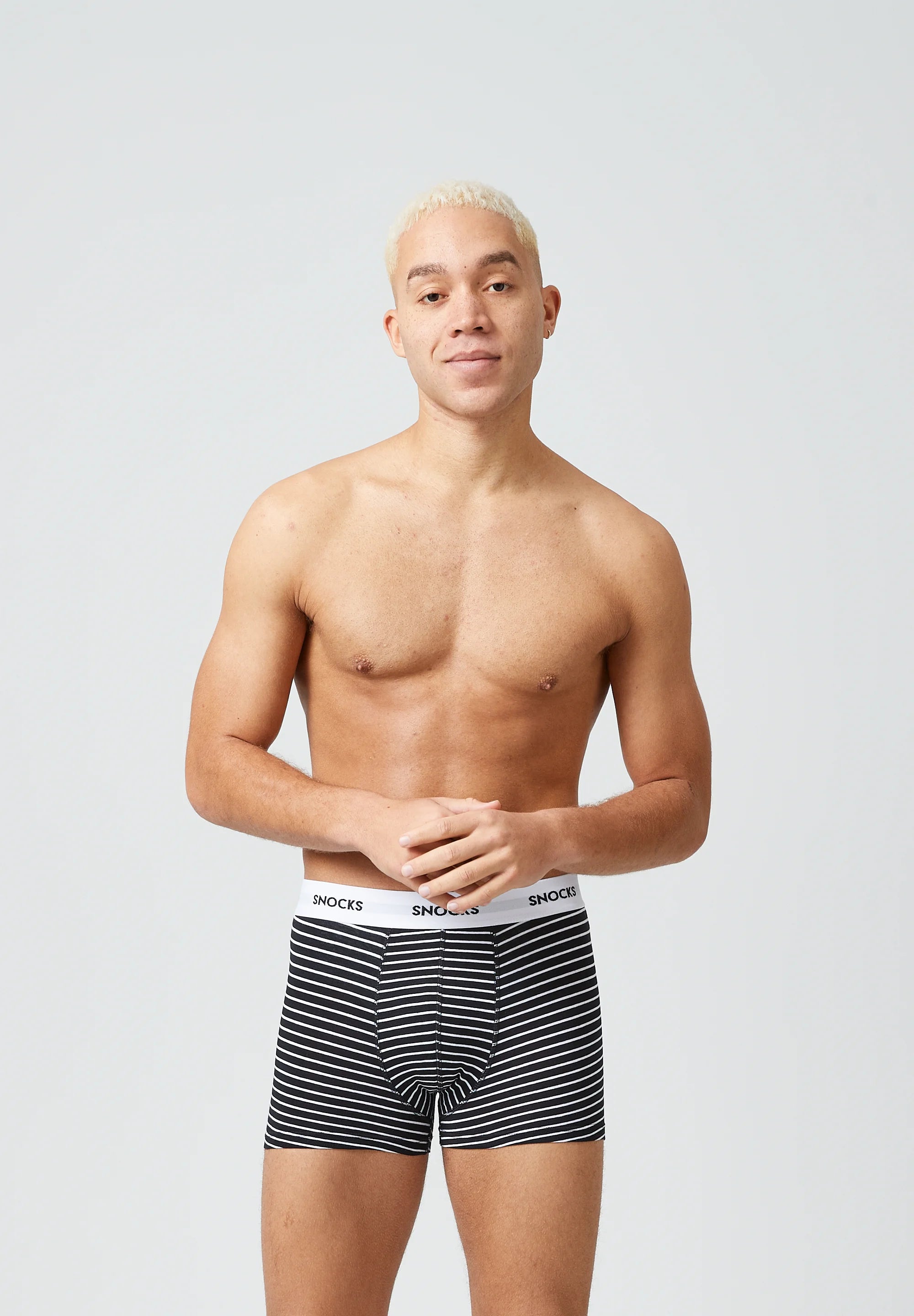 SNOCKS Lot de 6 boxers avec ceinture colorée – Ensemble à rayures noires