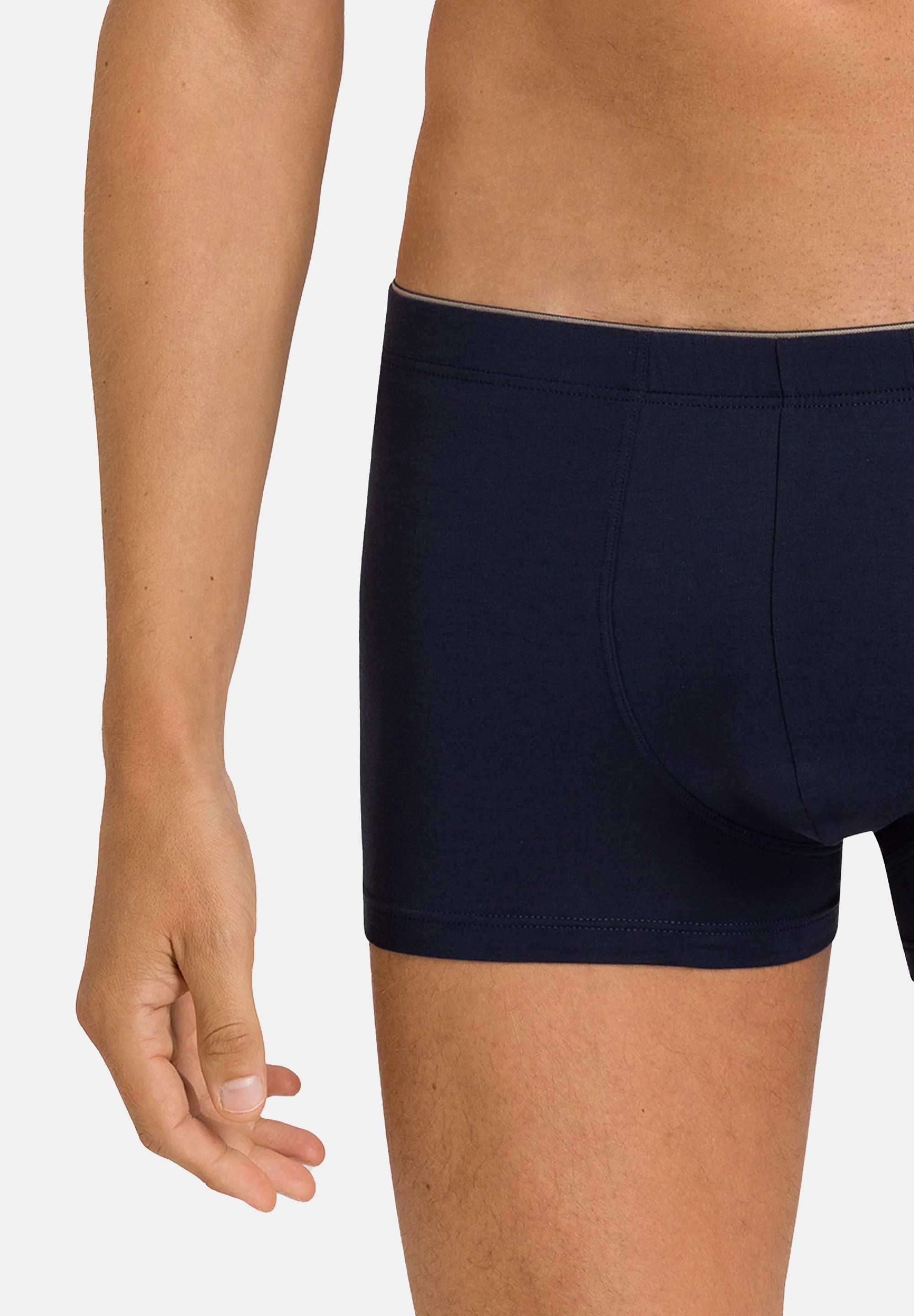 HANRO 2 Pack Cotton Stretch Trunks – Black, Dark Blue