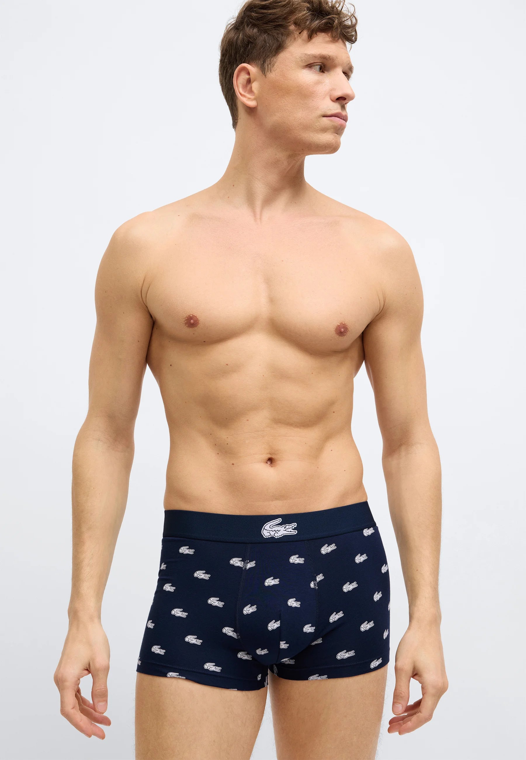 Lacoste Court 3 Pack Stretch Trunks – Navy Blue, White, Aphylla