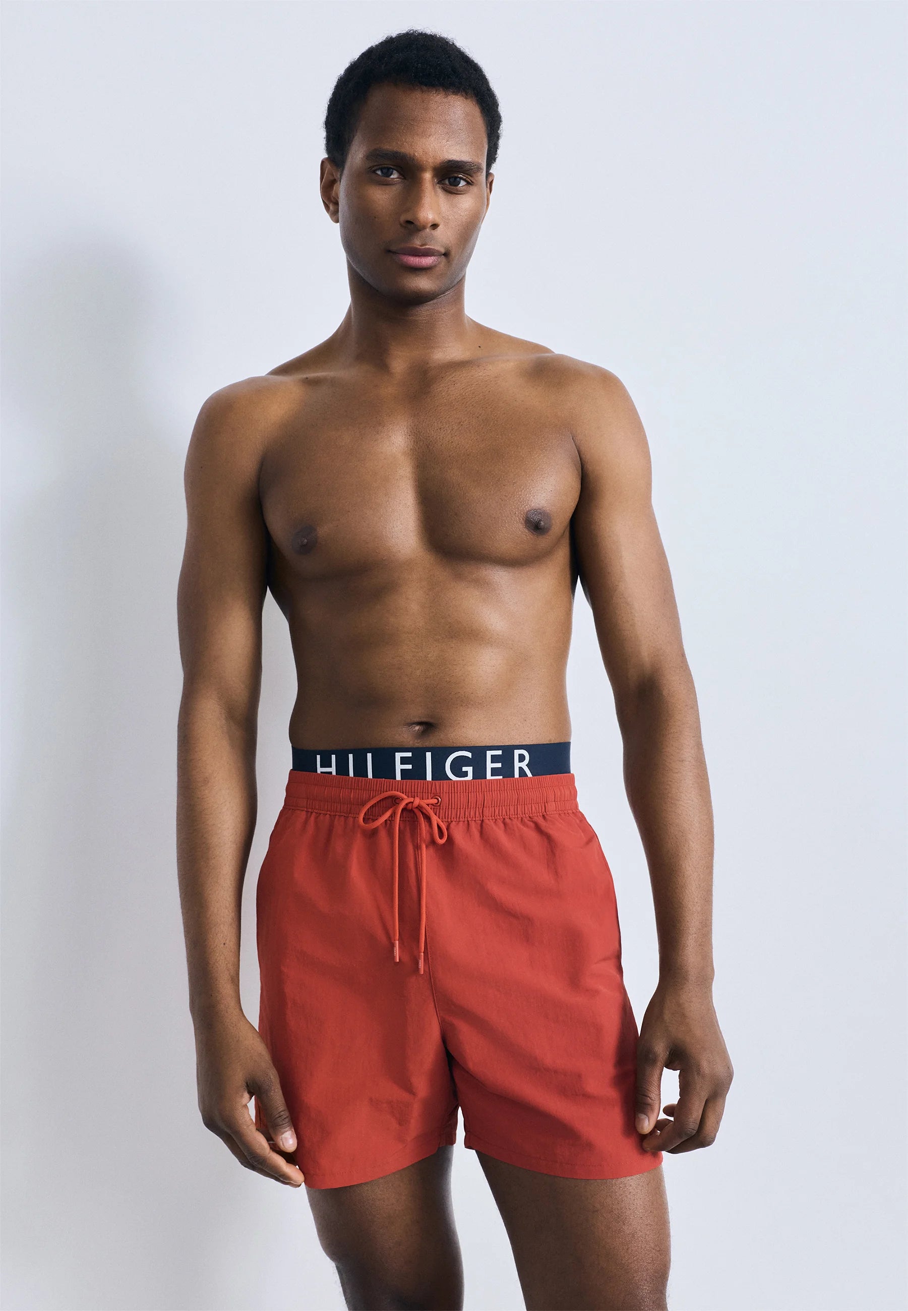 Tommy Hilfiger Logo Swim Shorts – Terra Red